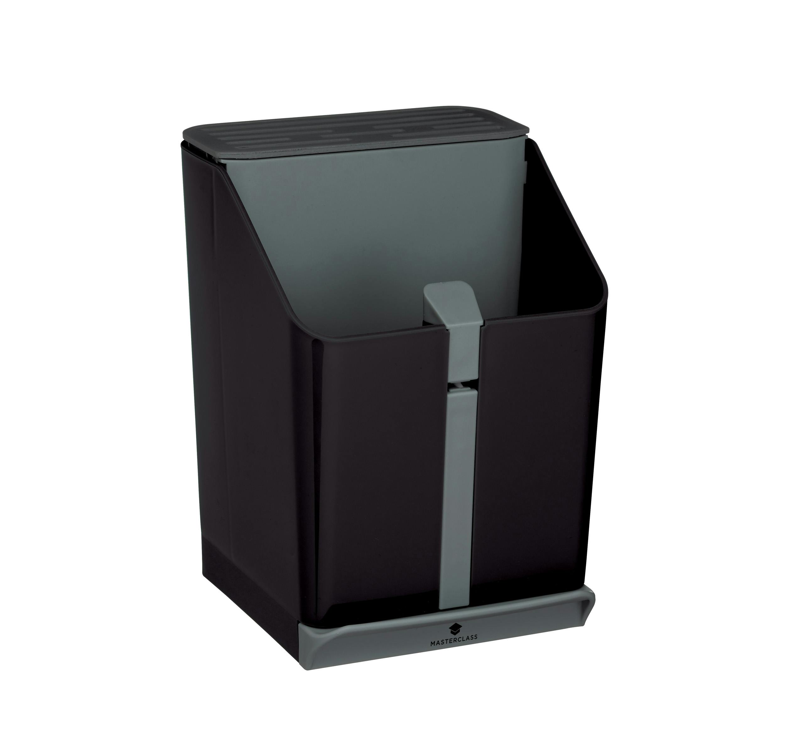 Rackhams Black Smart Space 4-In-1 Utensils / Knife Block - Plastic - Kitchen Utensils