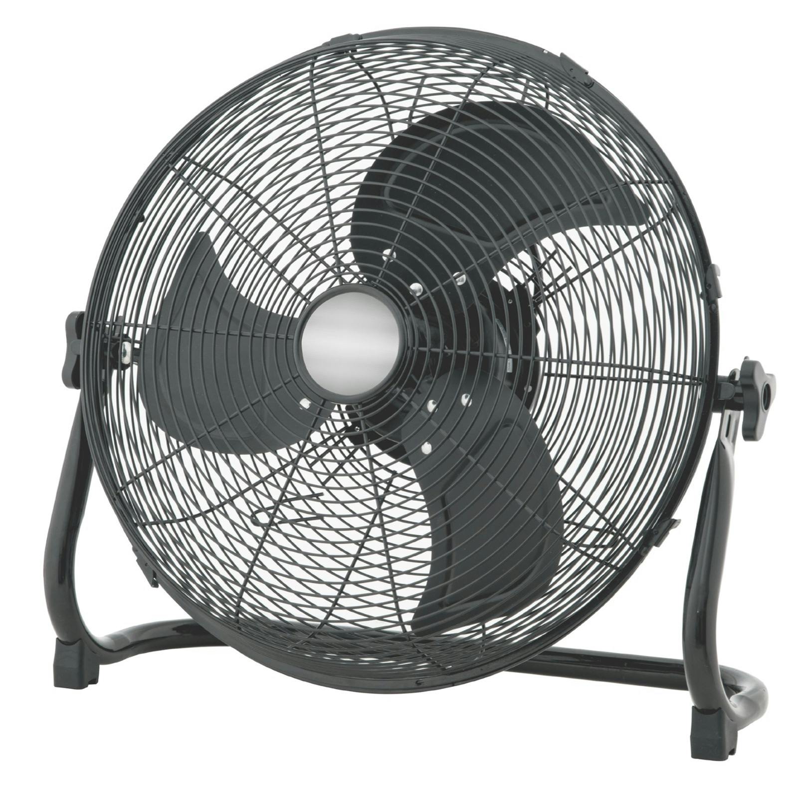 Sohler Black 18" Metal Floor Fan Industrial 100W 3 Speed High Velocity Cooling