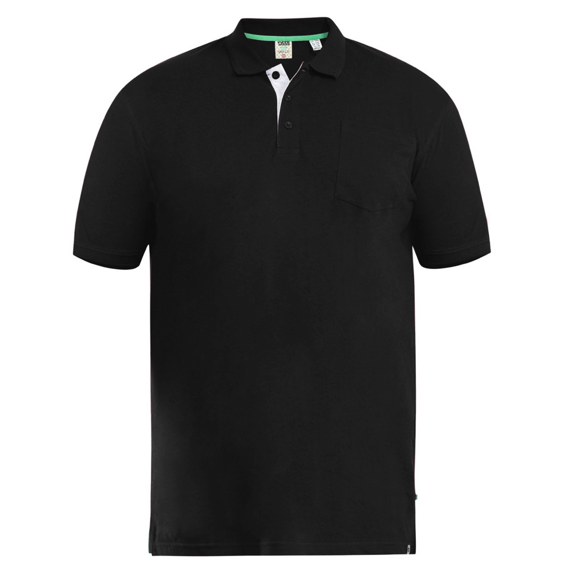 Duke Men's Black D555 Grant Pique Kingsize Polo Shirt - 5XL - 100% Cotton