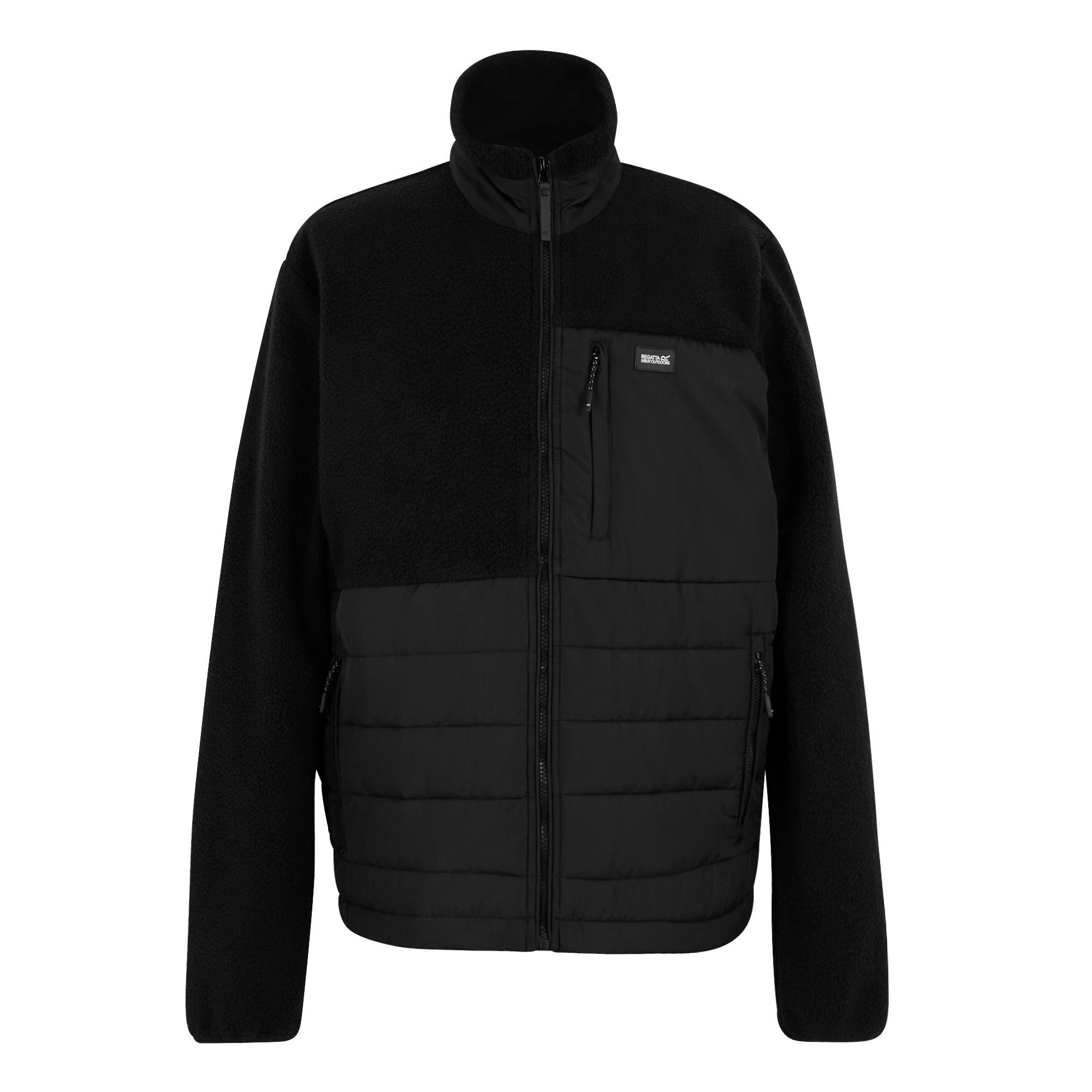 Regatta Men's Black Frankie Borg Full Zip Hybrid Jacket - Xxl - 100% Polyester