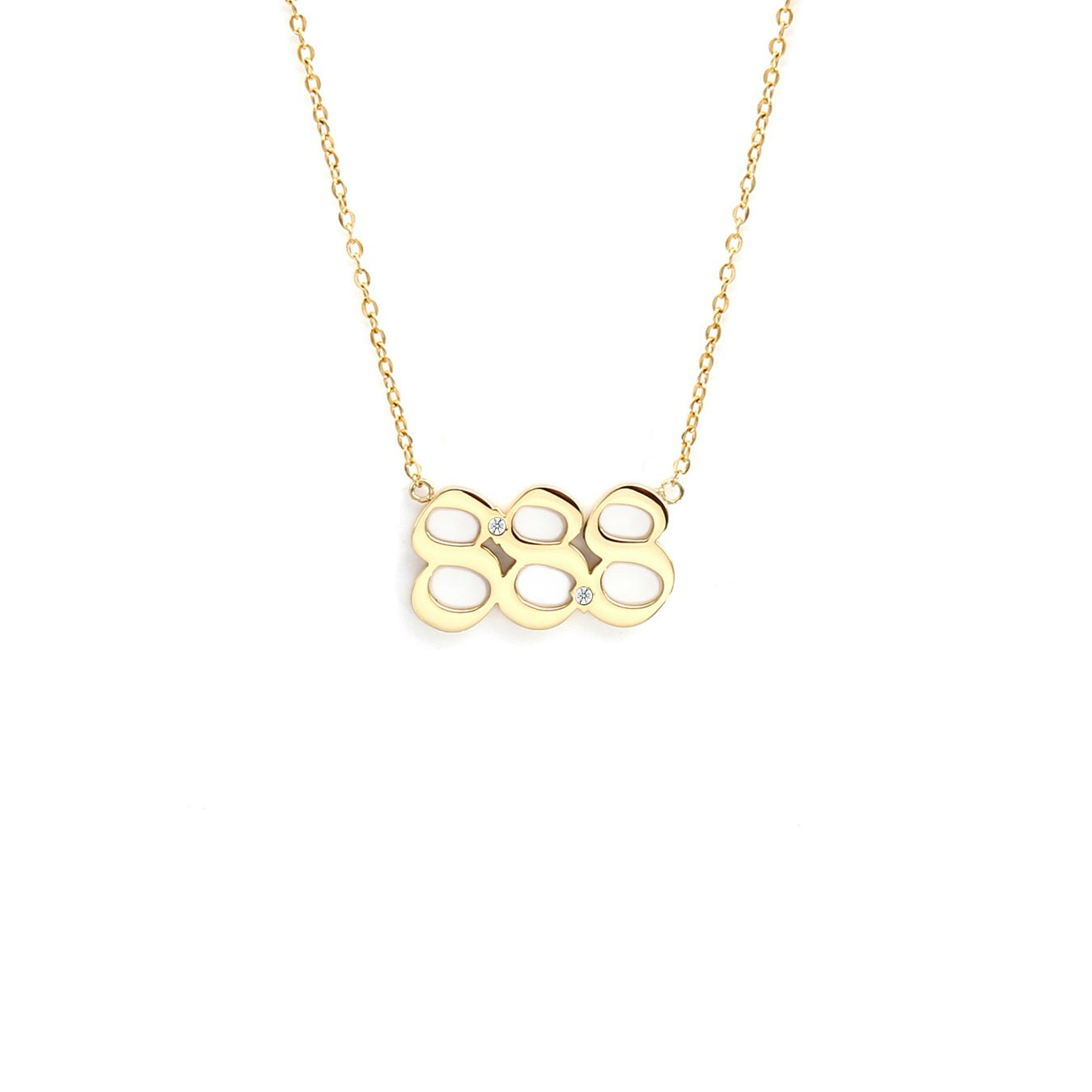 Say It With Gold Angel Number Necklace - 888 - Plated