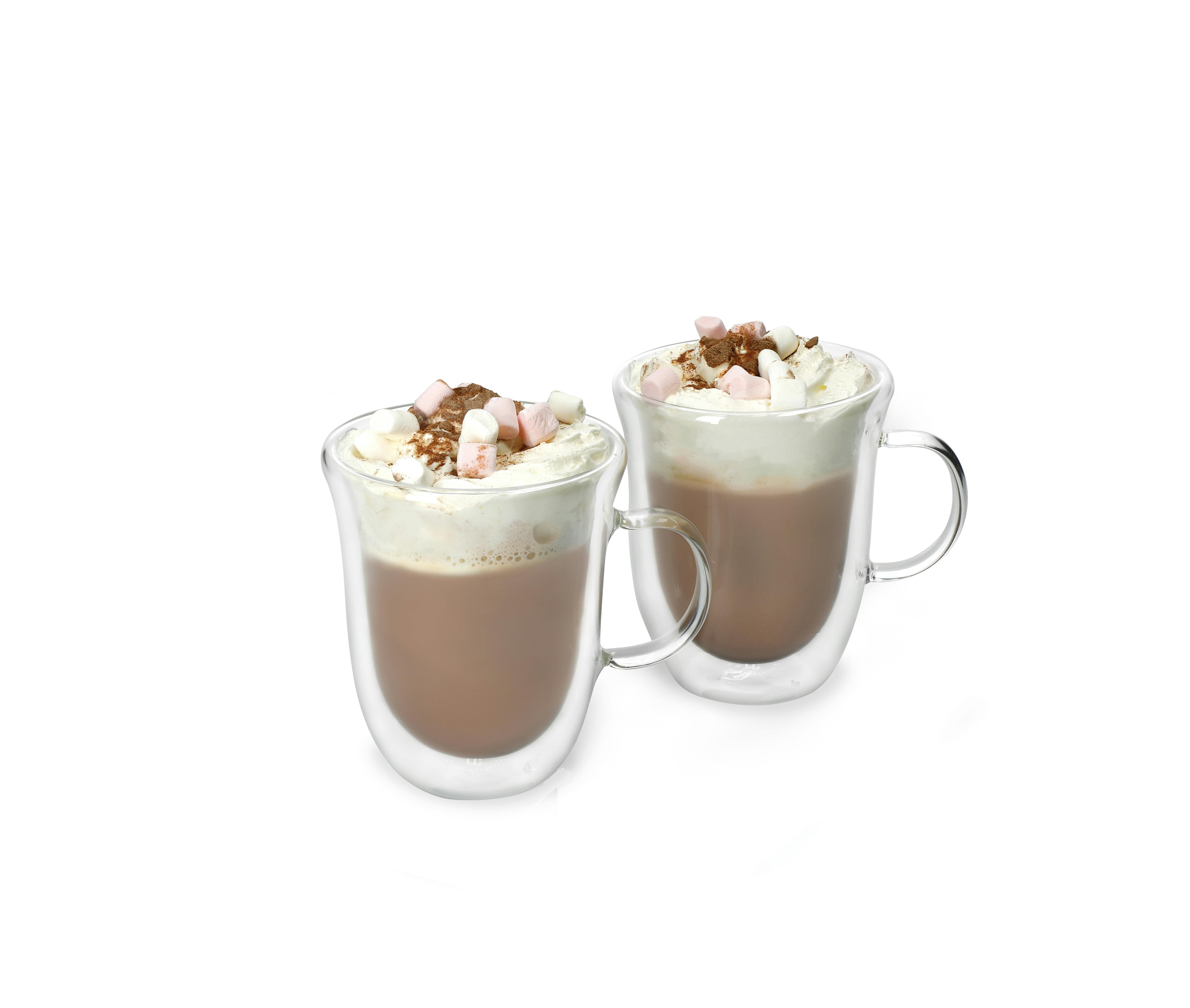 Rackhams Set Of 2 Glass Hot Chocolate Mugs - Clear - Glass - Coffee Glasses