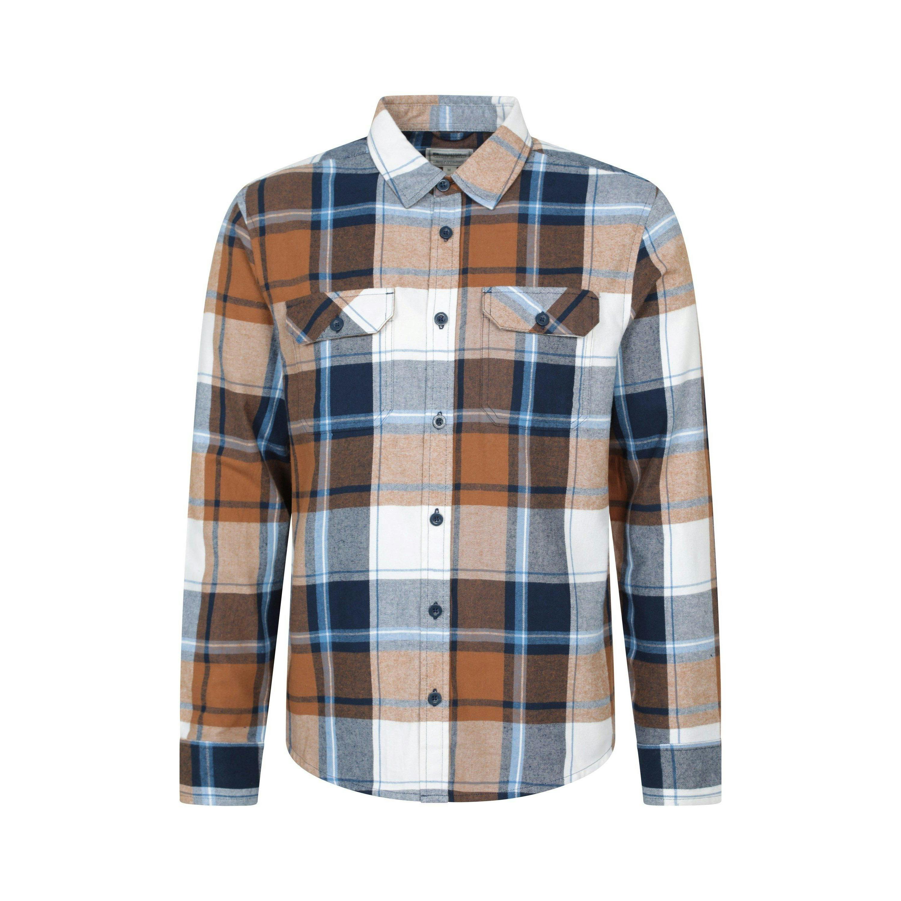 Mountain Warehouse Men's Trace Flannel Long-Sleeved Shirt - Tan - M - Tan - 100% Cotton