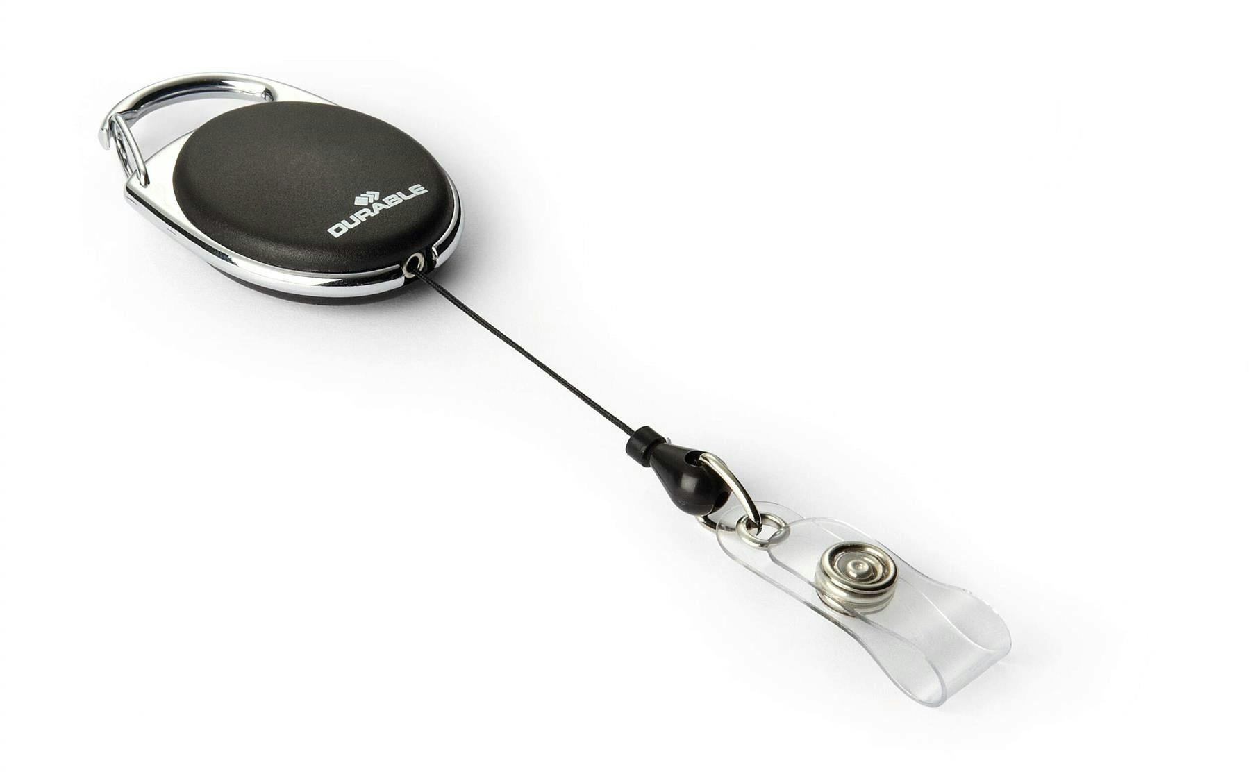Durable Black Style Secure Retractable Clip Badge Reel For Id Badges & Keys |
