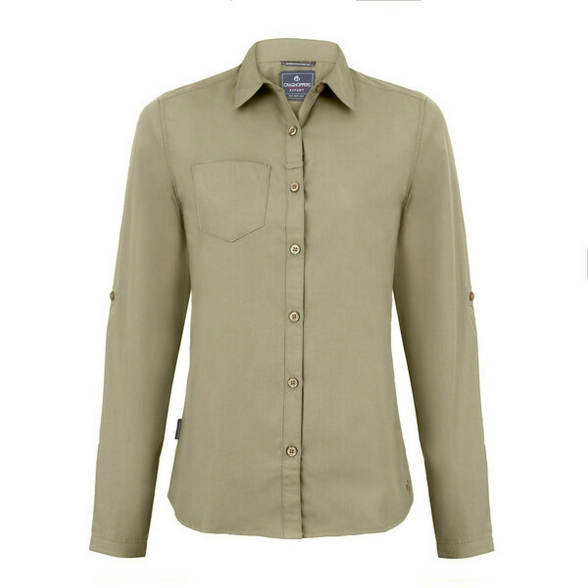 Craghoppers Women's Expert Kiwi Long-Sleeved Shirt - Pebble - Pebble Size 16 Uk