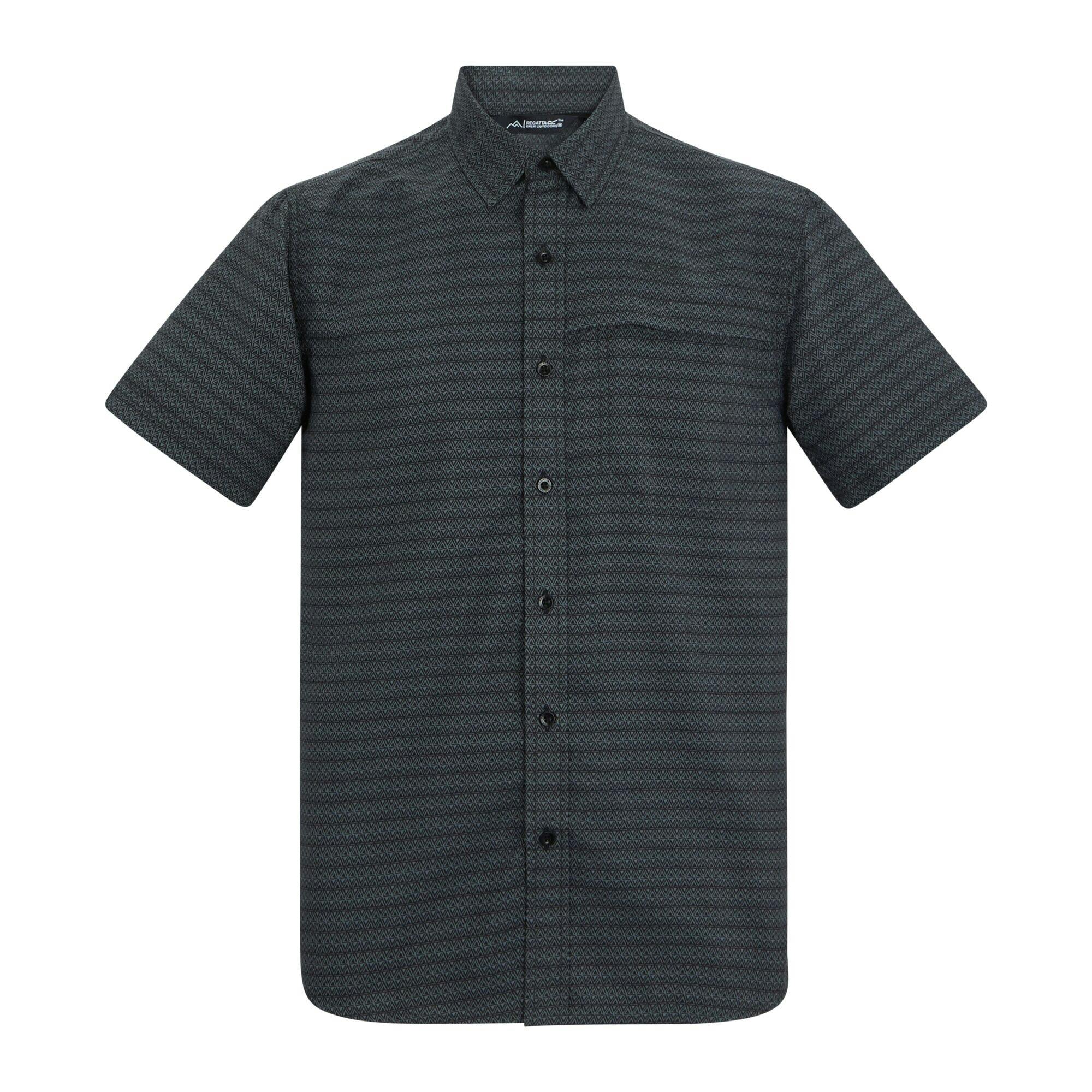 Regatta Men's Dark Mindano Triangle Short-Sleeved Shirt - Storm - 3XL - Storm - 90% Polyester/10% Viscose