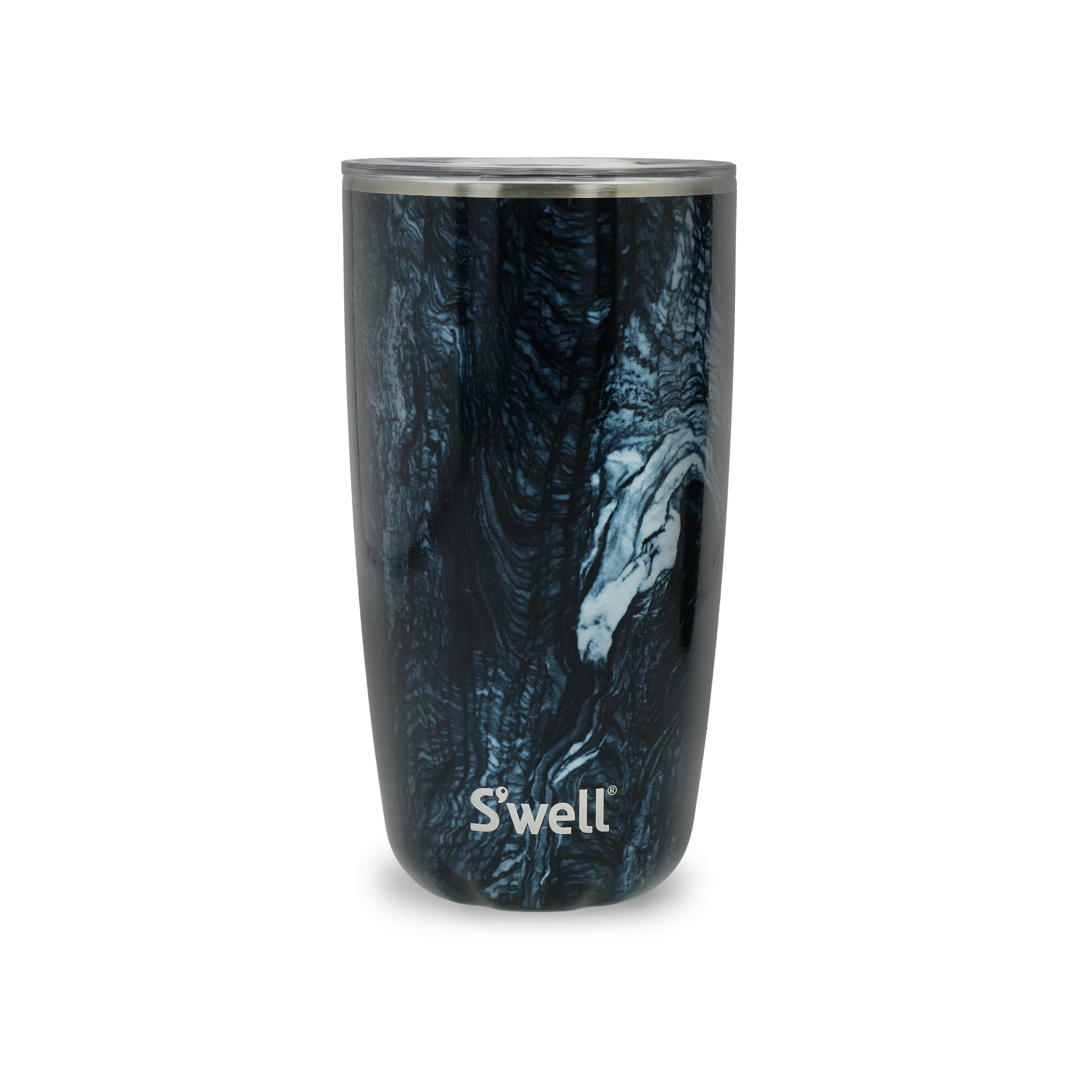 Rackhams Blue Azurite Marble Tumbler With Lid, 530Ml - Stainless Steel - Travel Mug