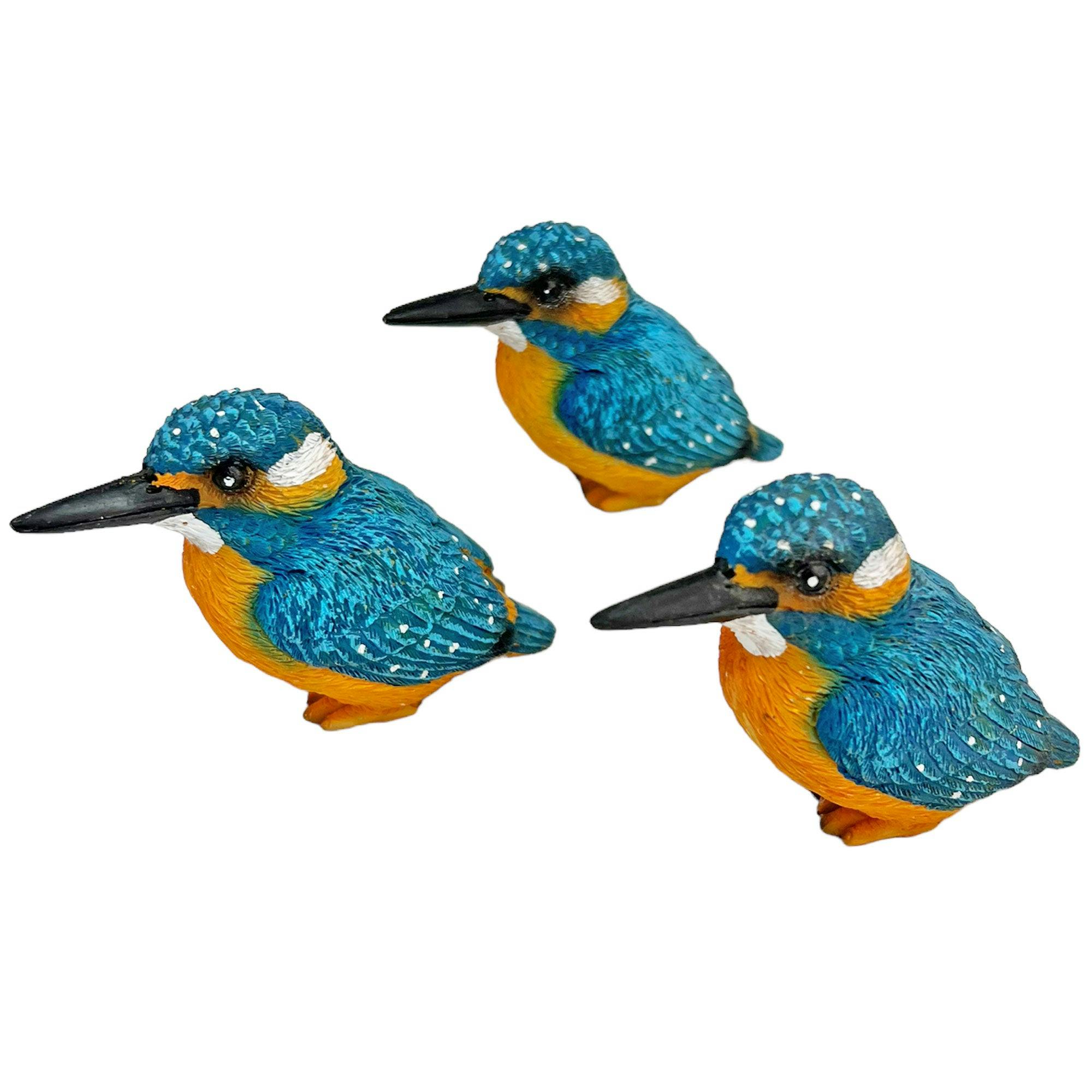 Rackhams 3 Pot Topping Kingfisher Bird Garden Ornaments - Image 3