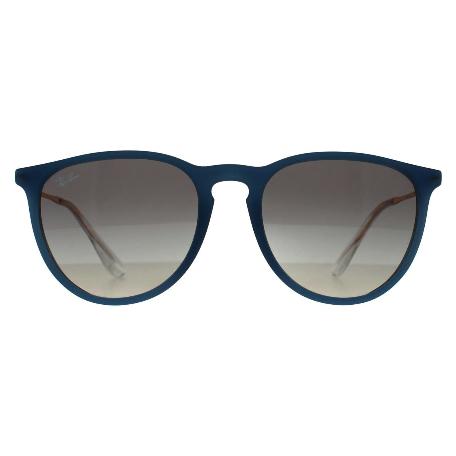 Ray-Ban Women's Blue Round Polished Rubber Gradient Grey Rb4171 Erika - Image 9