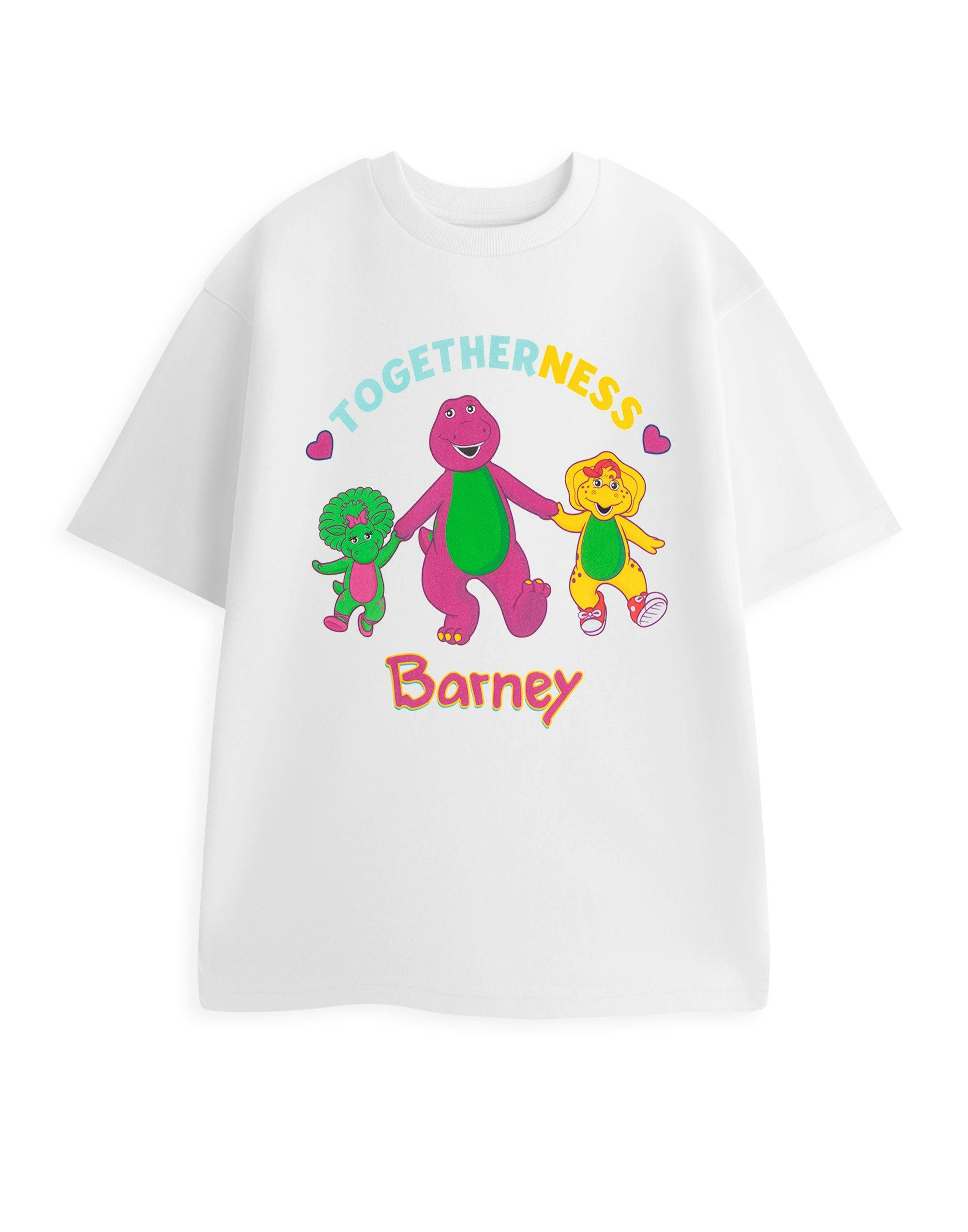 Vanilla Underground Women's White Barney Togetherness Short Sleeved T-Shirt - Large