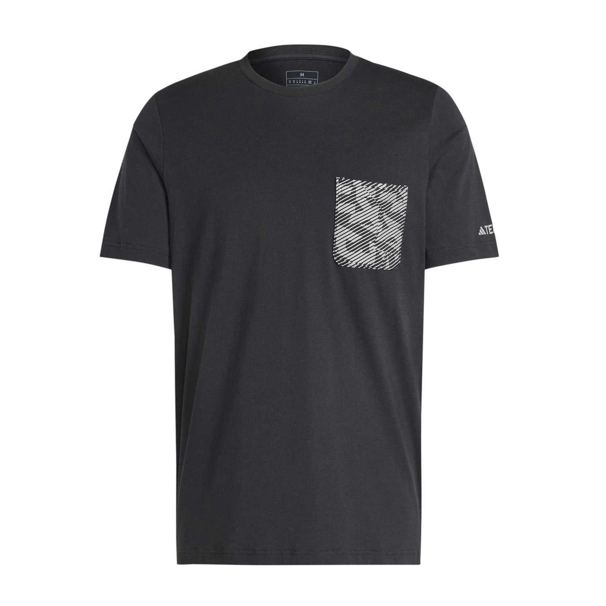 Adidas Men's Black Puzzle Cotton Pocket T-Shirt - L - 100% Cotton