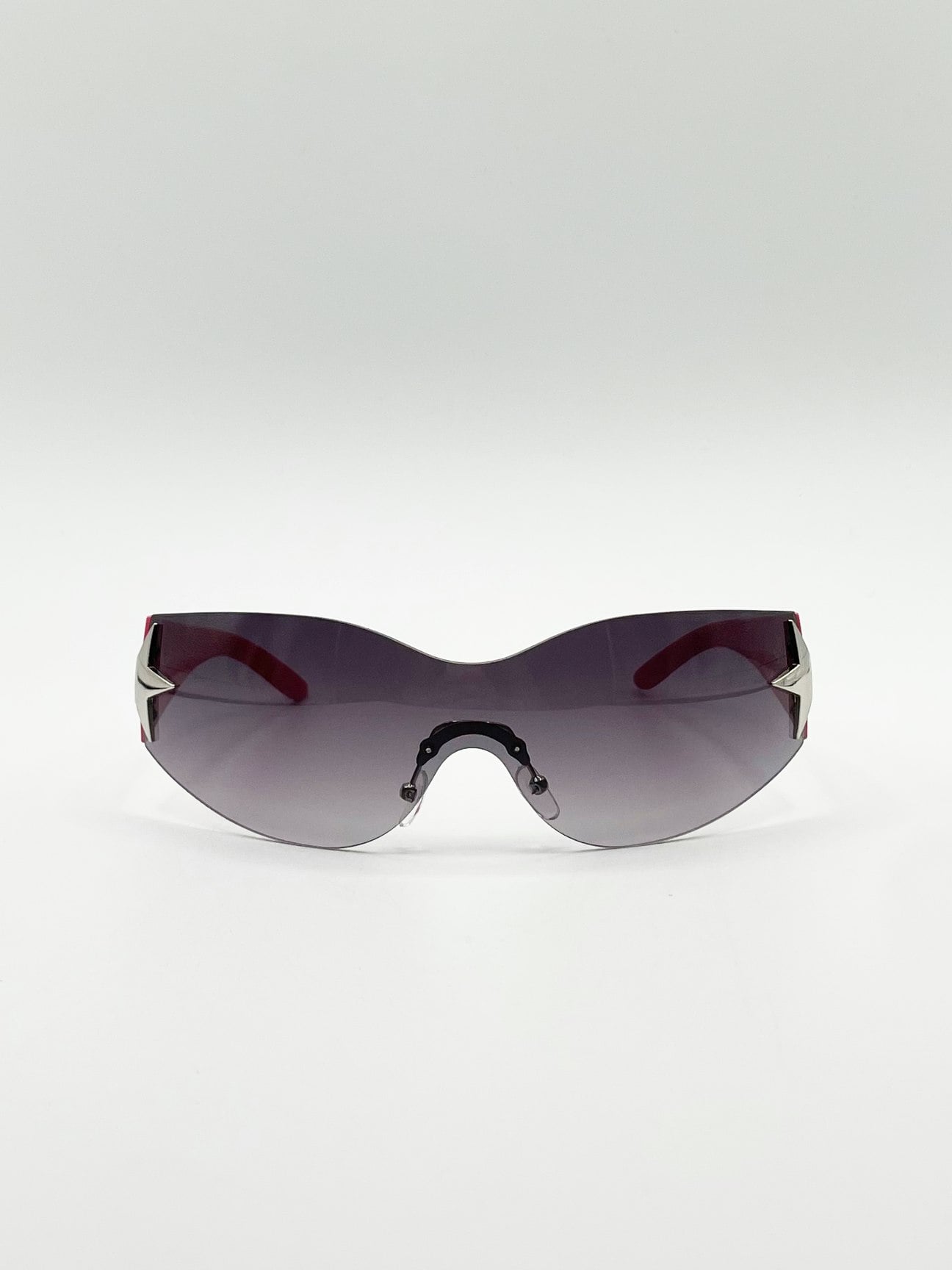Svnx Pink Wrap Around Racer Sunglasses With Star Hinge Detail In - One Size
