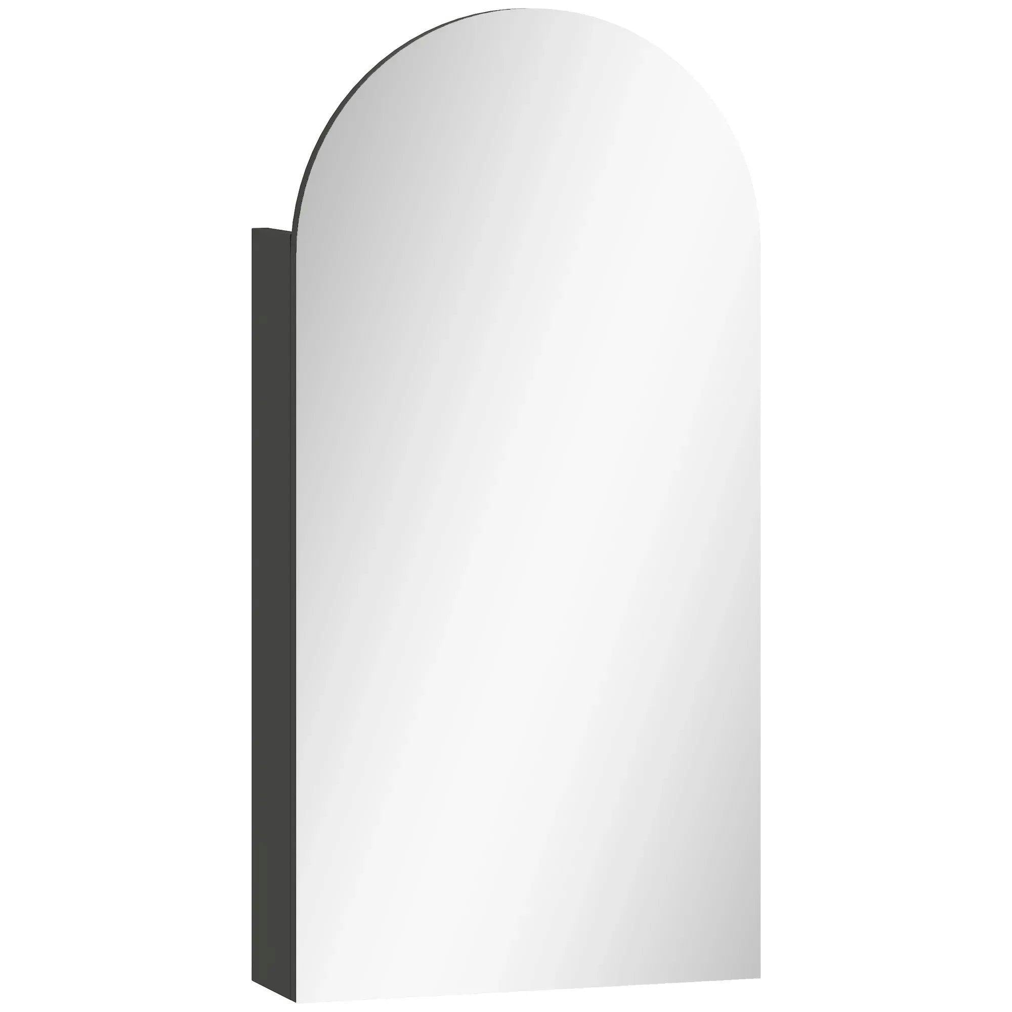 HOMCOM Bathroom Mirror Cabinet with Adjustable Glass Shelves in Black - Image 5