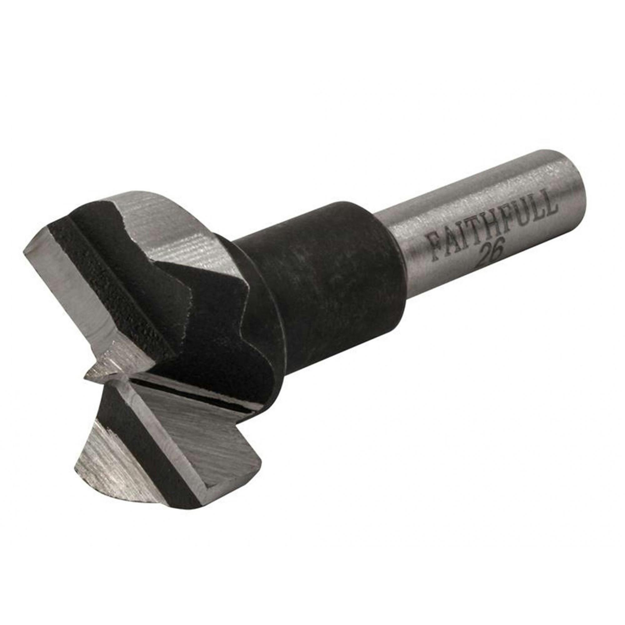 Faithfull Hcs Hinge Boring Bit - Multi Colour - Multi Colour - 26Mm Diameter X 60Mm Long X 8Mm Shank