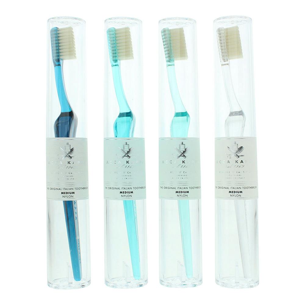 Acca Kappa Turquoise Lympio Nylon Medium Toothbrush