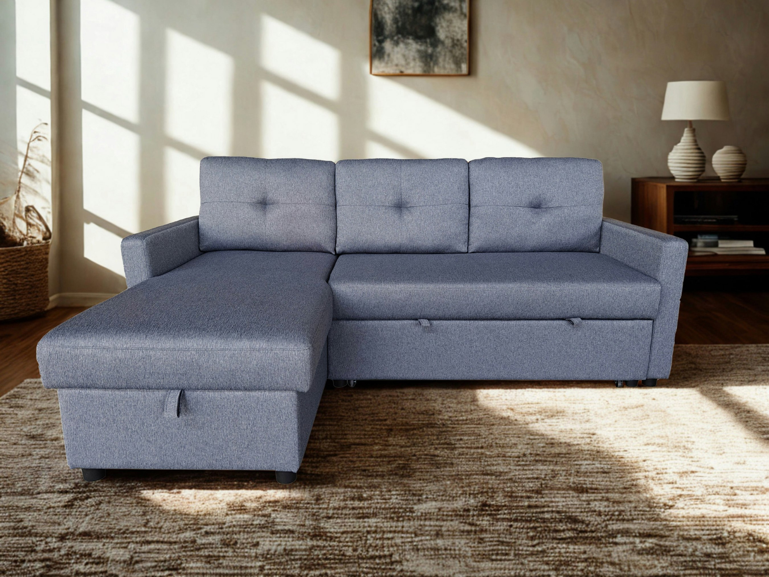 Rackhams Grey/Silver The Savona 3 Seater Storage Sofa In Or
