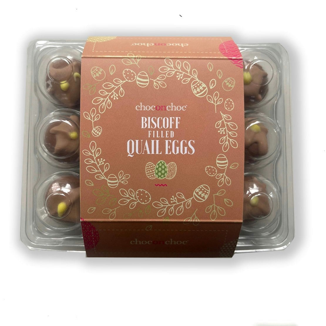 Choc On Choc White/Cream Chocolate Biscoff Drippy Quails Eggs