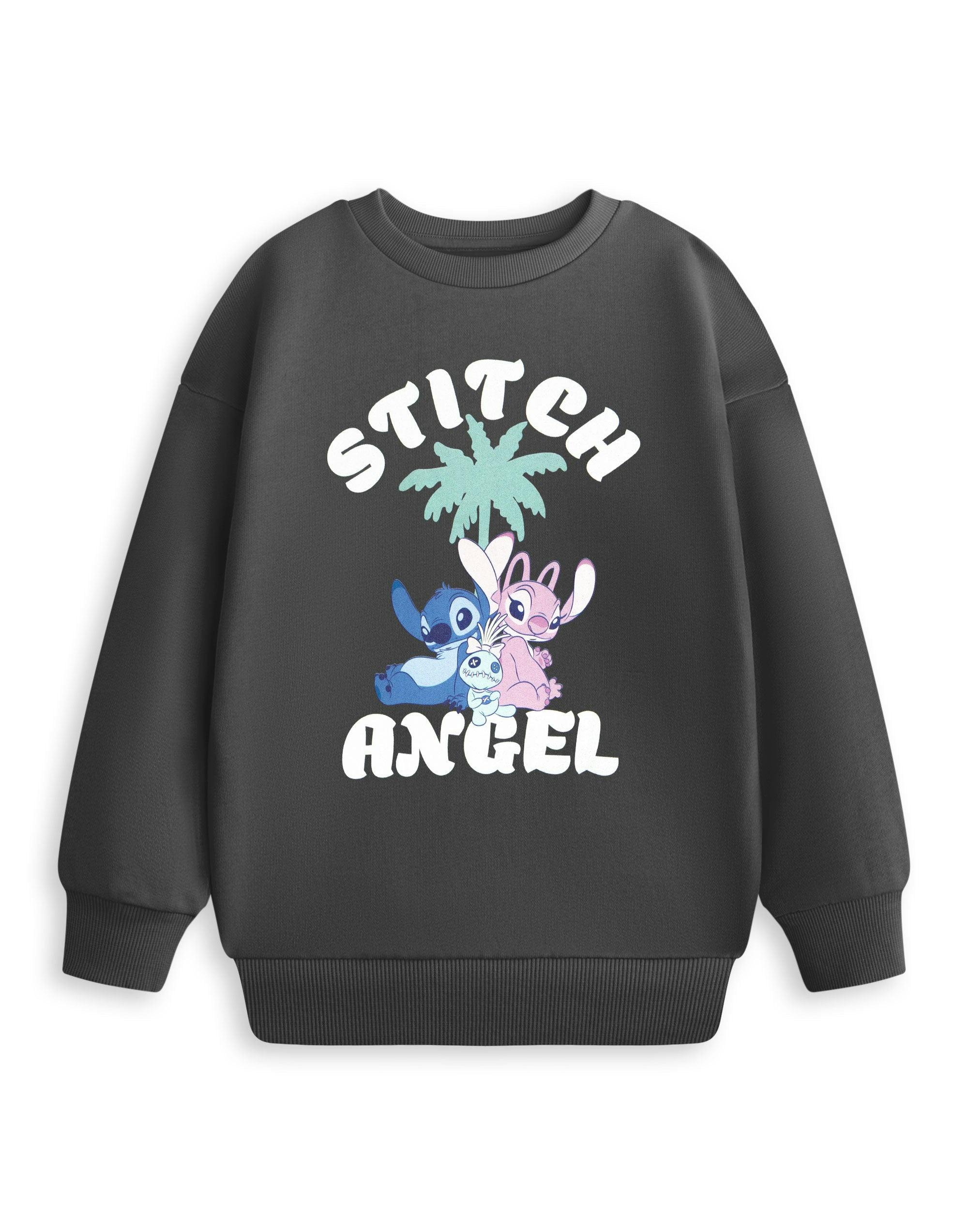Vanilla Underground Girls Grey Disney Stitch & Angel Lilo & Stitch Sweatshirt - 3-4 Years