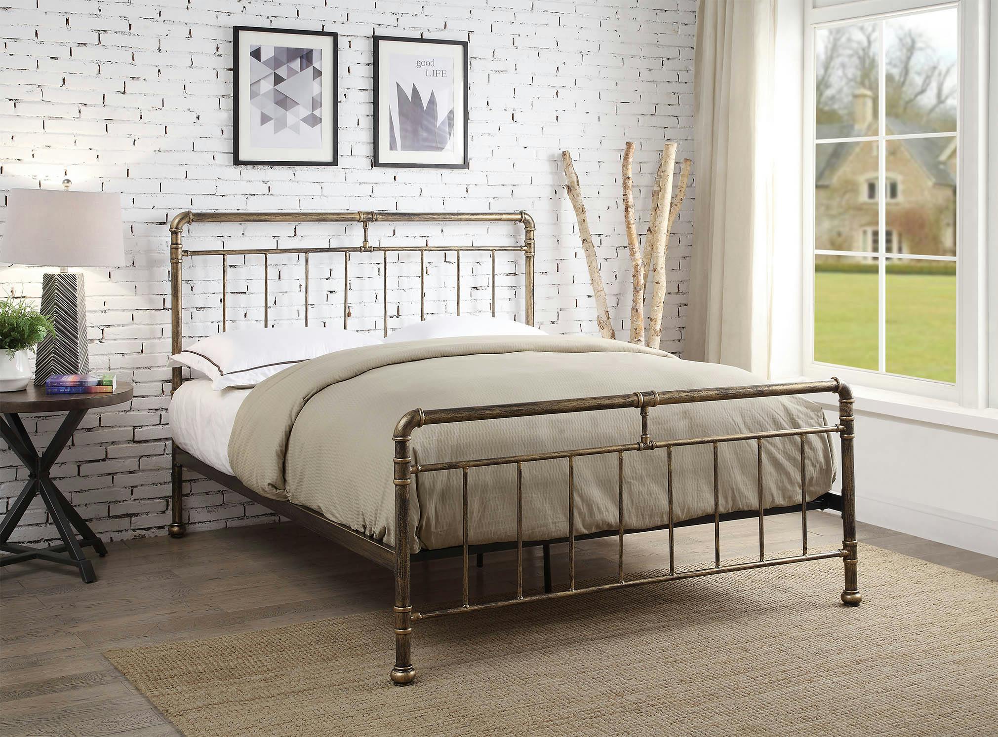 Flintshire Furniture Bronze Cilcain King Size 5Ft Antique Metal Bed Frame - 5Ft - Steel - Antique
