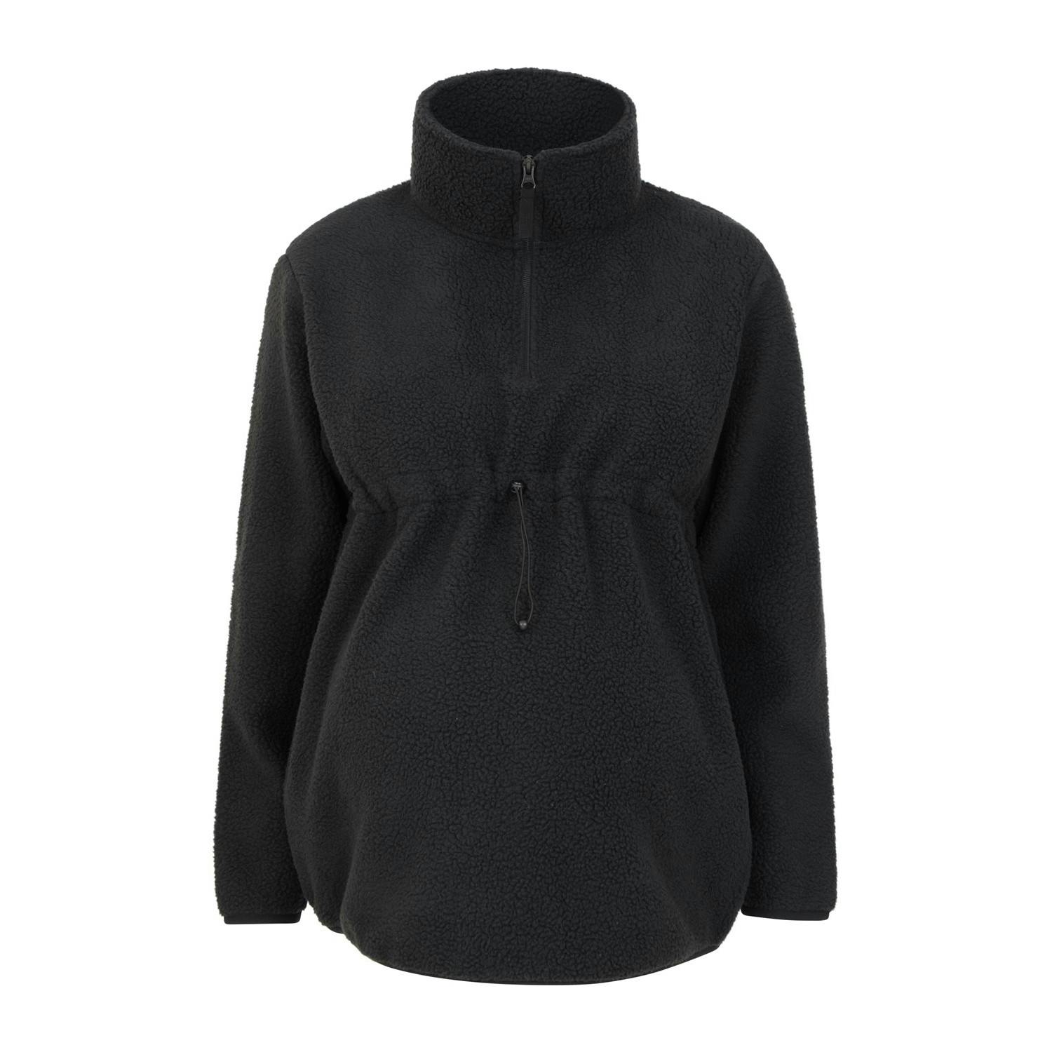 Mountain Warehouse Women's Black Cosy Sherpa Half Zip Maternity Fleece Top - 10 Uk - 100% Recycled Polyester