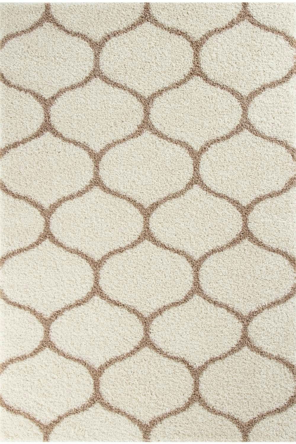 The Rugs Ivory Moroccan Shaggy Rug | 630 - 180X270 Cm