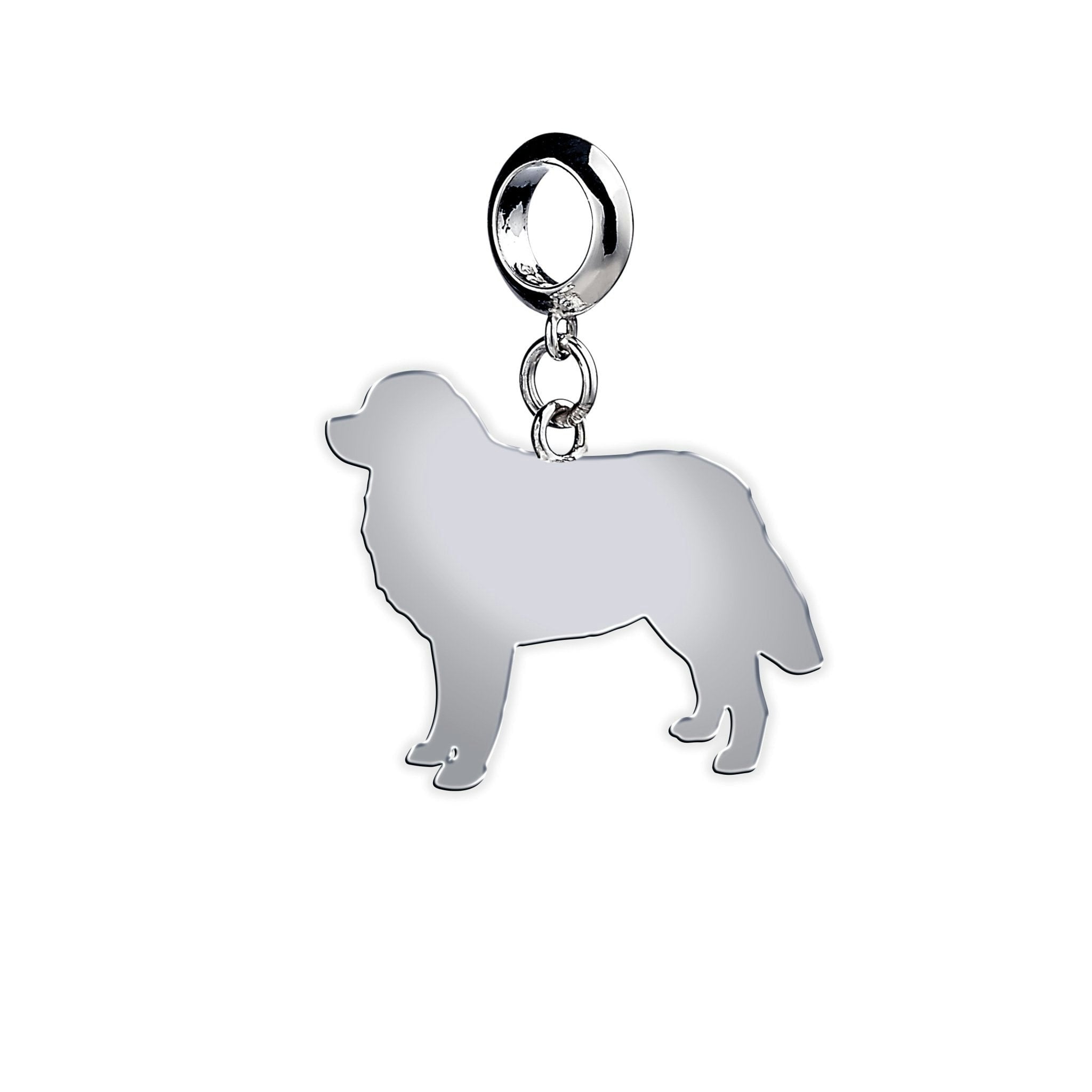 Mylee London Silver Estrela Mountain Dog Silhouette Charm - No - Slider Charm