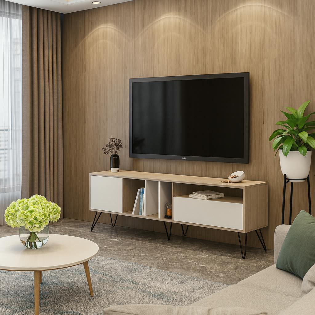 Decorotika Mistico Modern Tv Unit - White And Wenge - Image 2