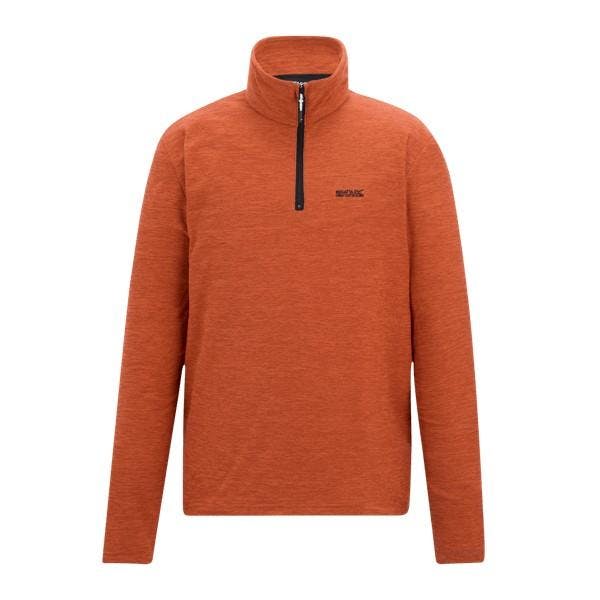 Regatta Men's Orange Thompson Marl Half Zip Fleece Jacket - Rusty - S - Rusty - 70% Polyester/30% Recycled Polyester