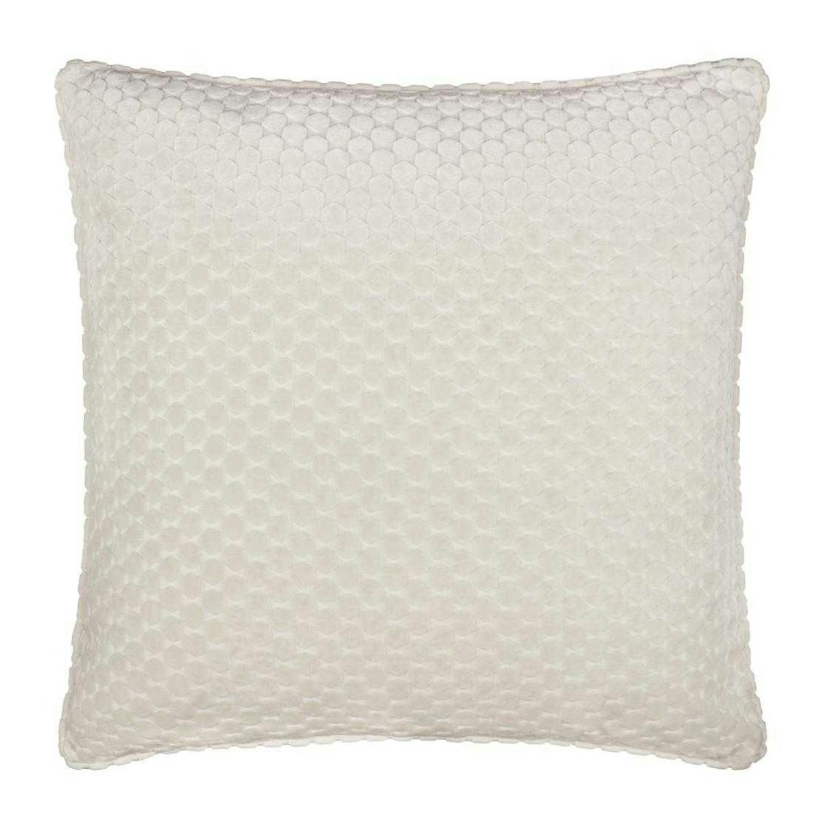 Paoletti Ivory Neptune Velvet Cushion Cover - 50Cm X 50Cm - 100% Polyester