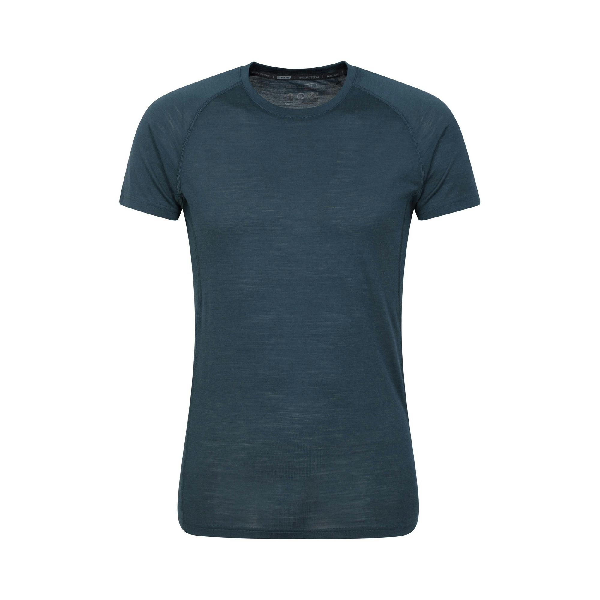 Mountain Warehouse Men's Summit Ii Base Layer Top - Navy - Navy - Xxs - 50% Merino Wool/50% Polyester