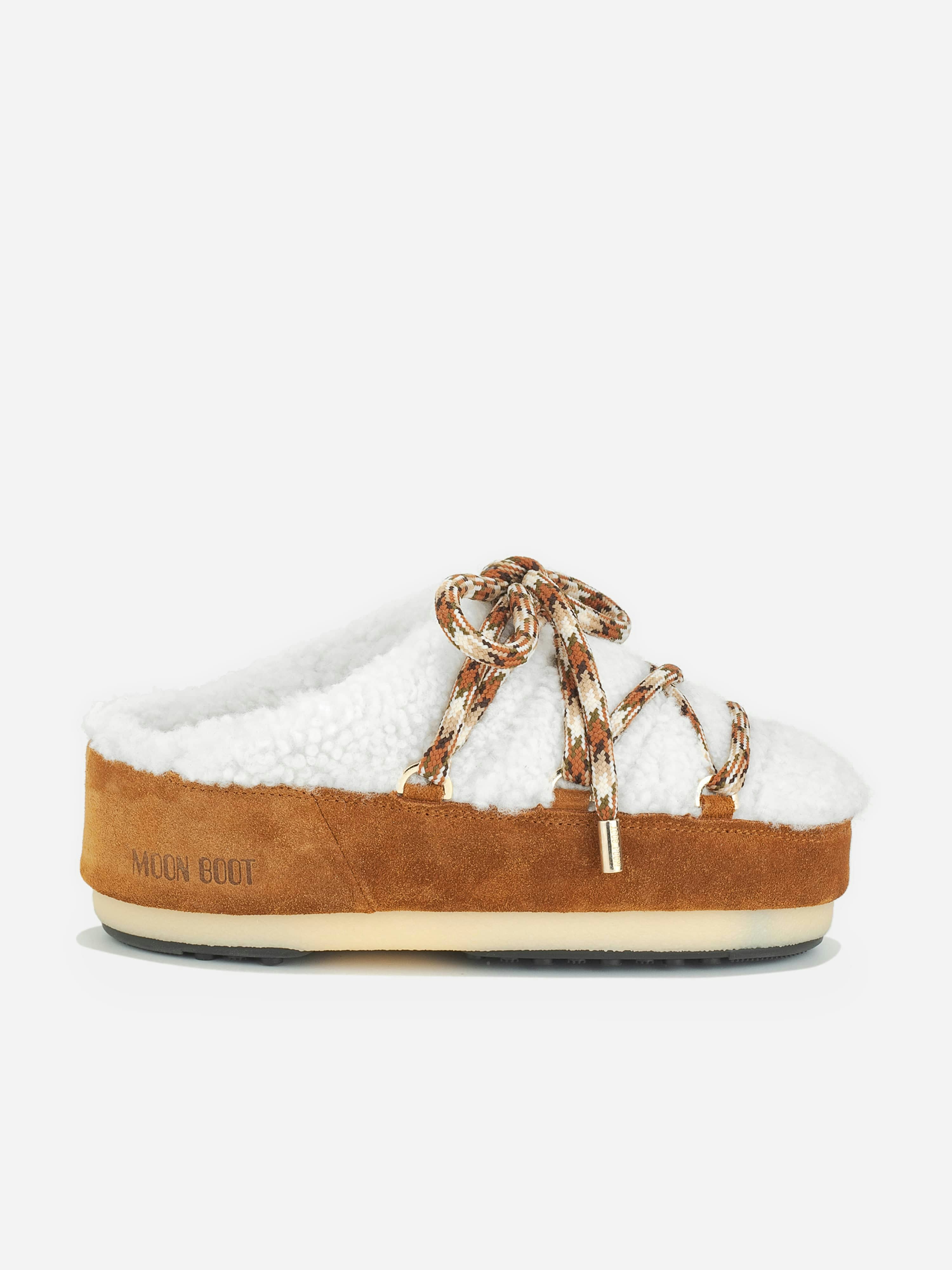 Moon Boot Girls Brown Shearling Mules In - Eu 41 - 42 Uk 7.5 - 8