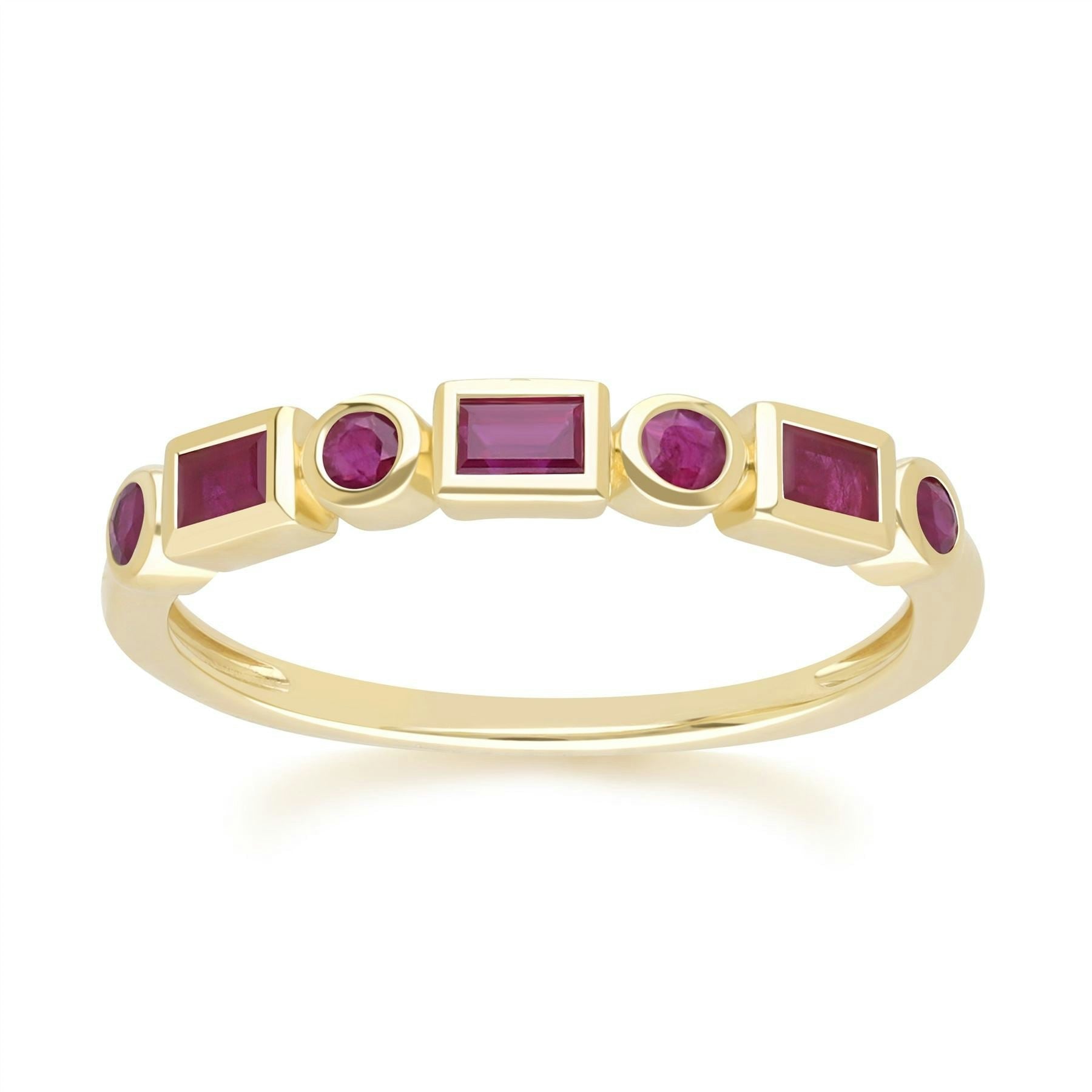 Gemondo Yellow/Gold Classic Ruby Eternity Ring In 9Ct - N