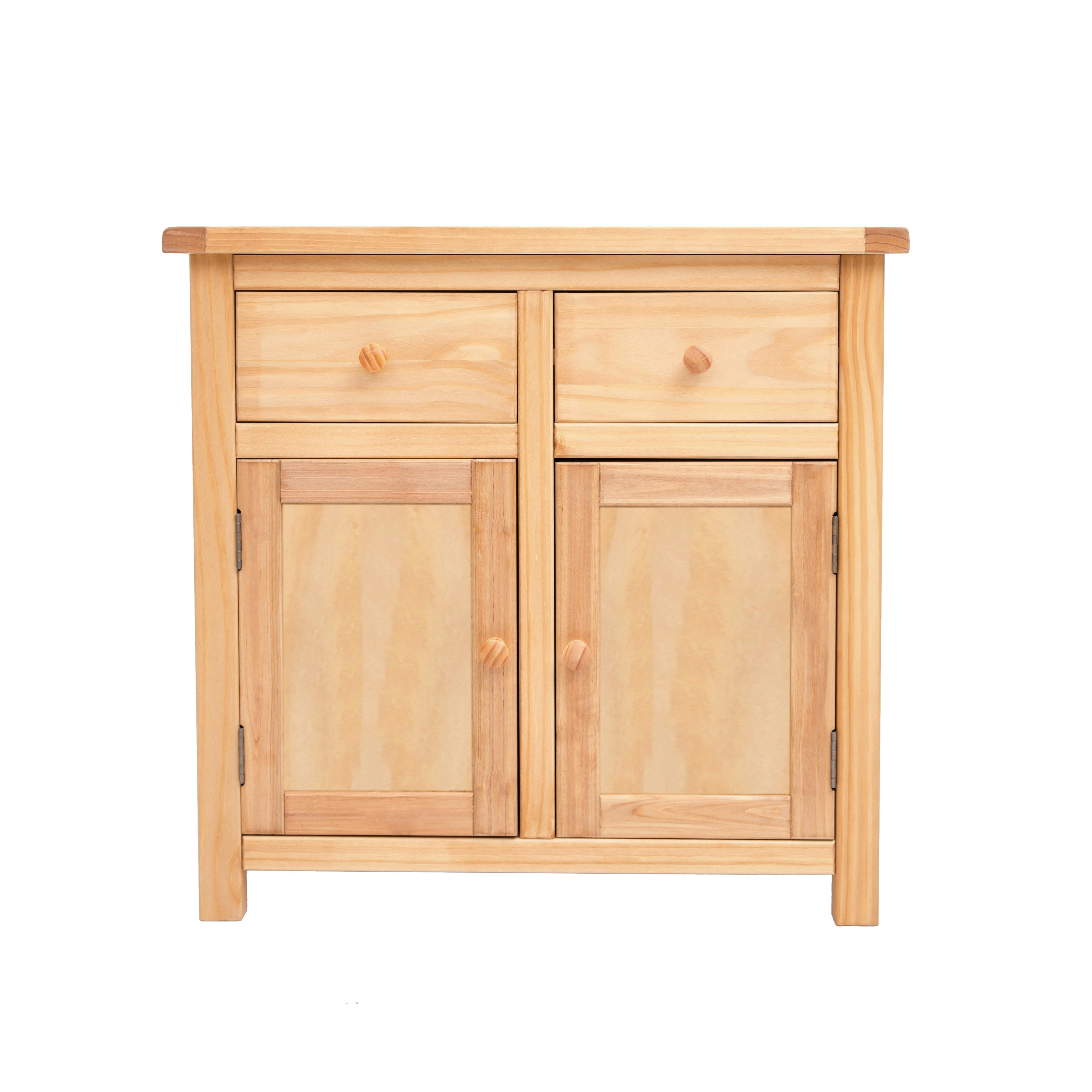 Cabinet Bits Light/Brown Lugo Waxed 2 Drawer 2 Door Sideboard Wood Knob
