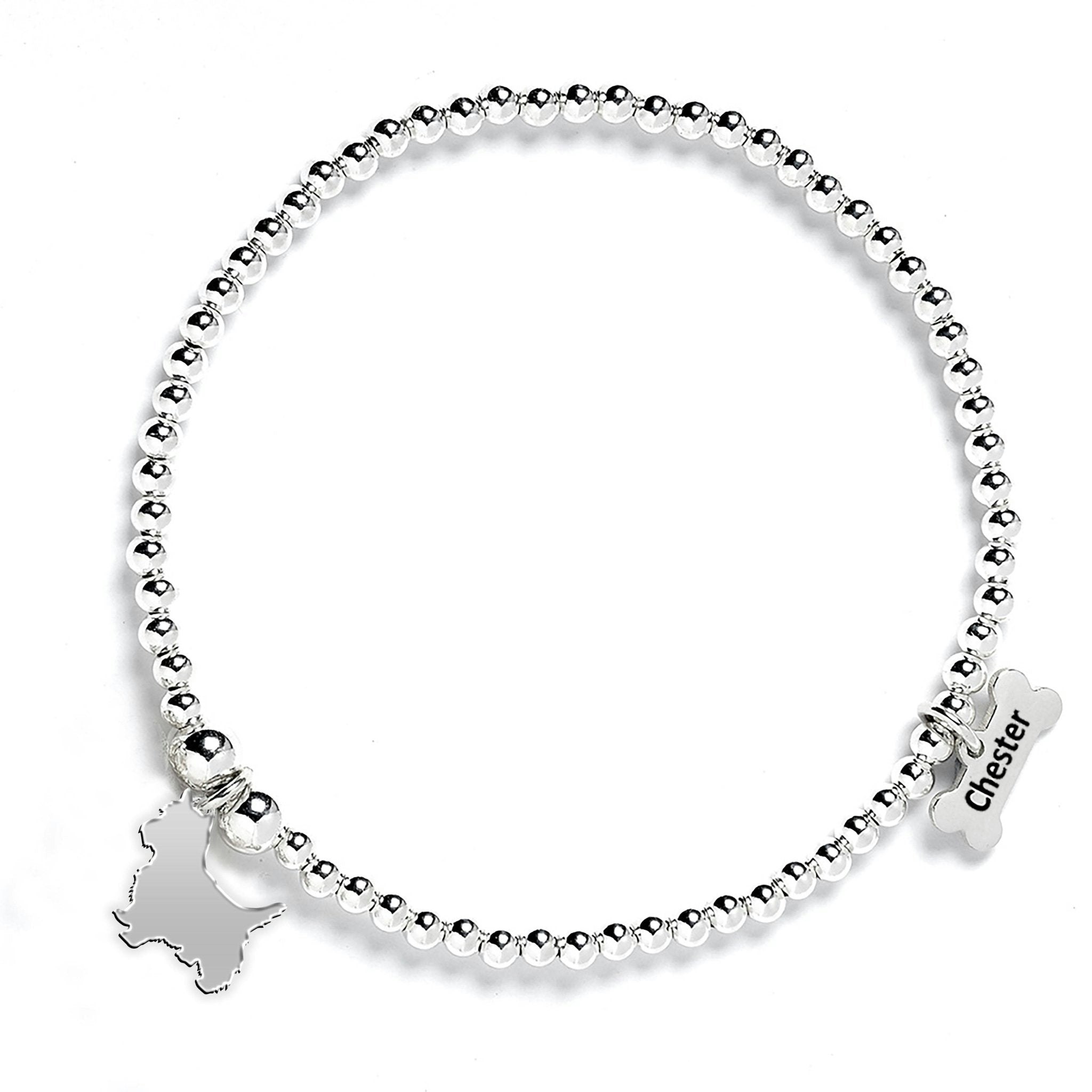 Mylee London Silver Affenpinscher Silhouette Ball Bracelet - Personalised - Yes