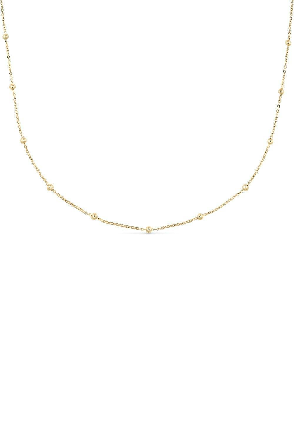 Elk & Bloom Gold Dainty 14K Beaded Choker Necklace - No Thank You