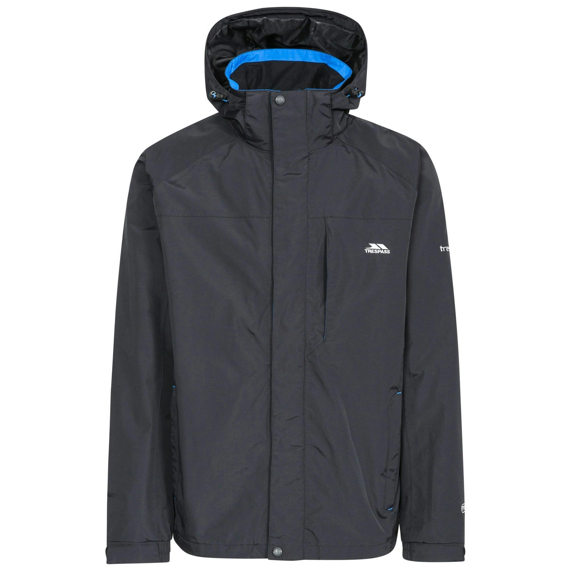 Trespass Men's Black Edwards Ii Waterproof Jacket - Xxxl - 50% Polyamide Taslan Pu Coating/50% Polyester