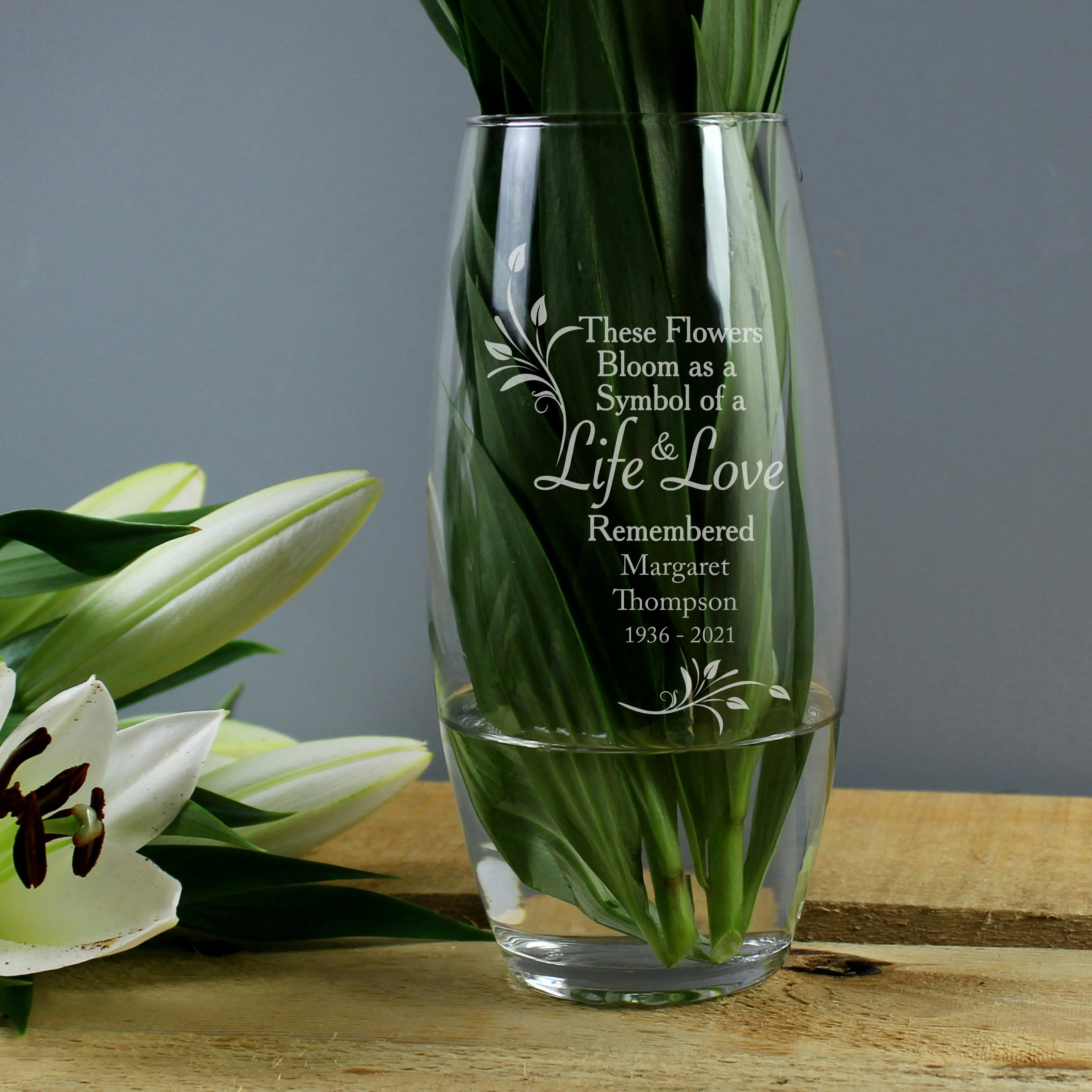 Rackhams Personalised Life & Love Memorial Vase