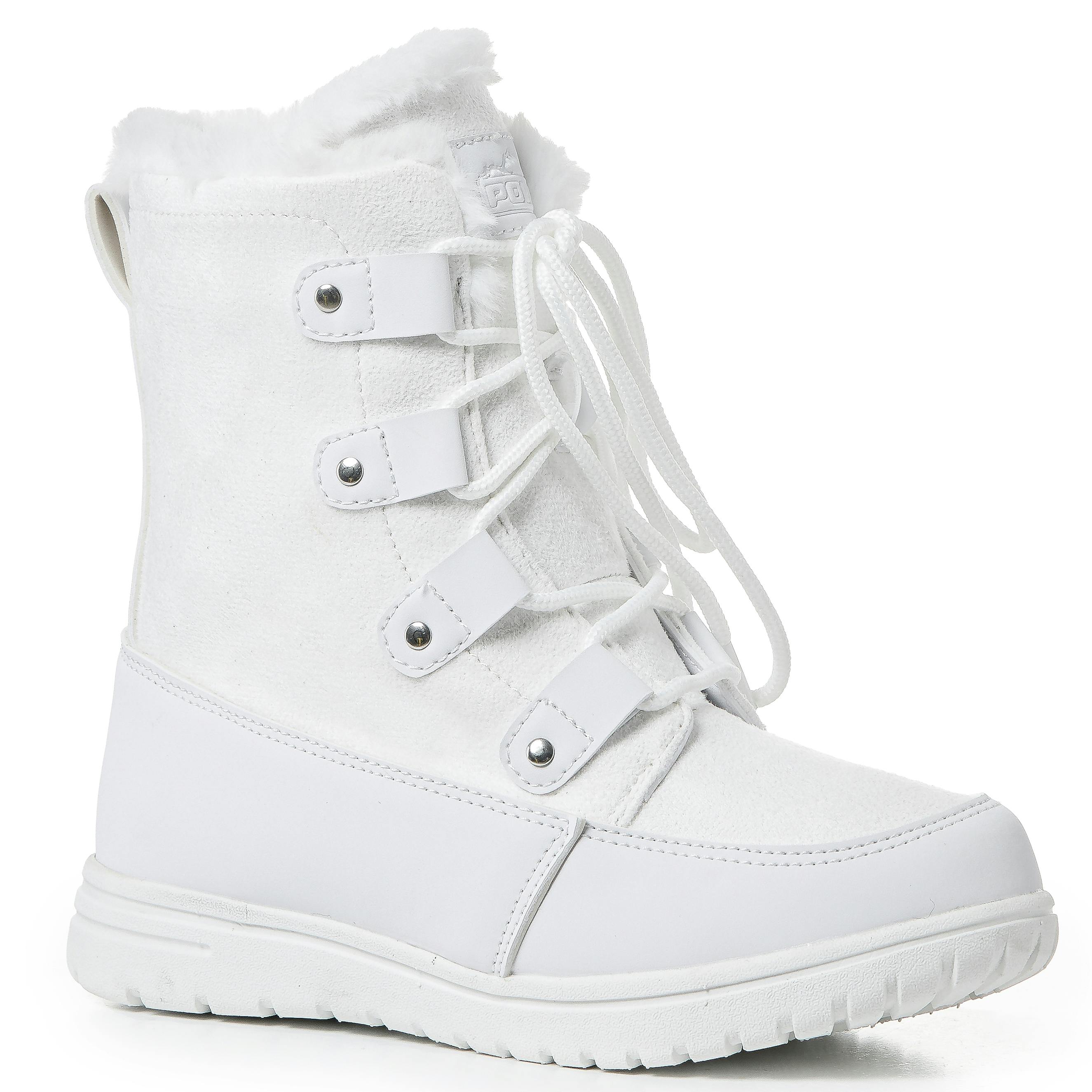 Viva Women's White Polar Boot Tall Fleece Lined Snow Winter Rain Durable Boots - 8