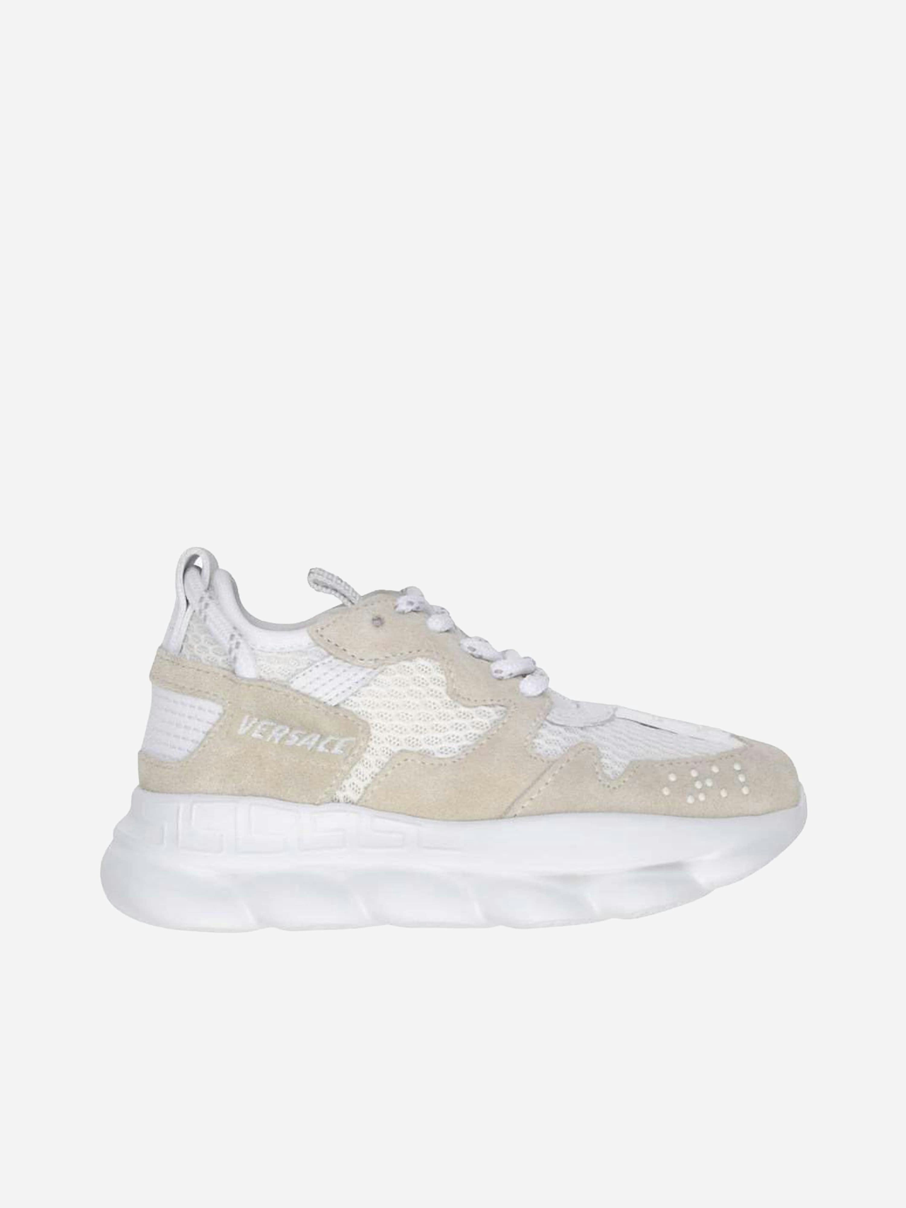 Versace Unisex Ivory Chain Reaction Trainers - Eu 31 Uk 12.5