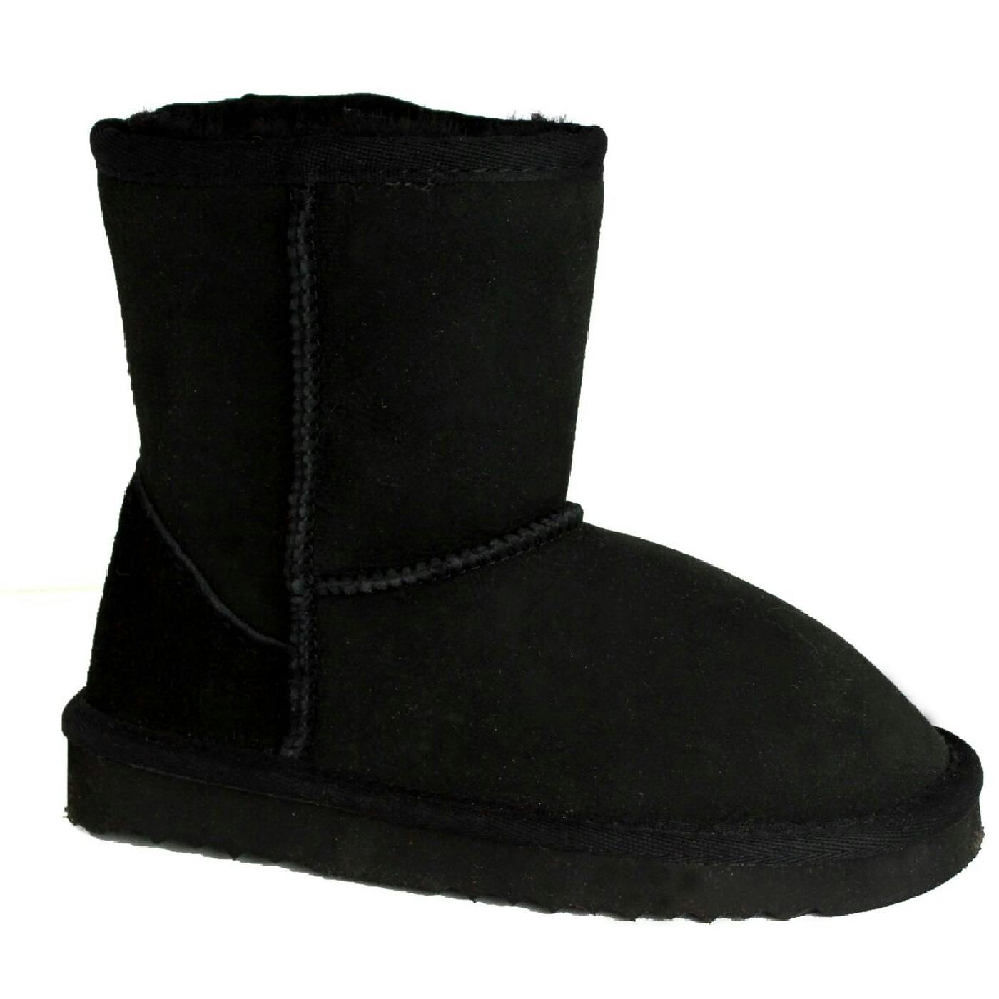 Eastern Counties Leather Black Kids Charlie Sheepskin Boots - 9 Child Uk