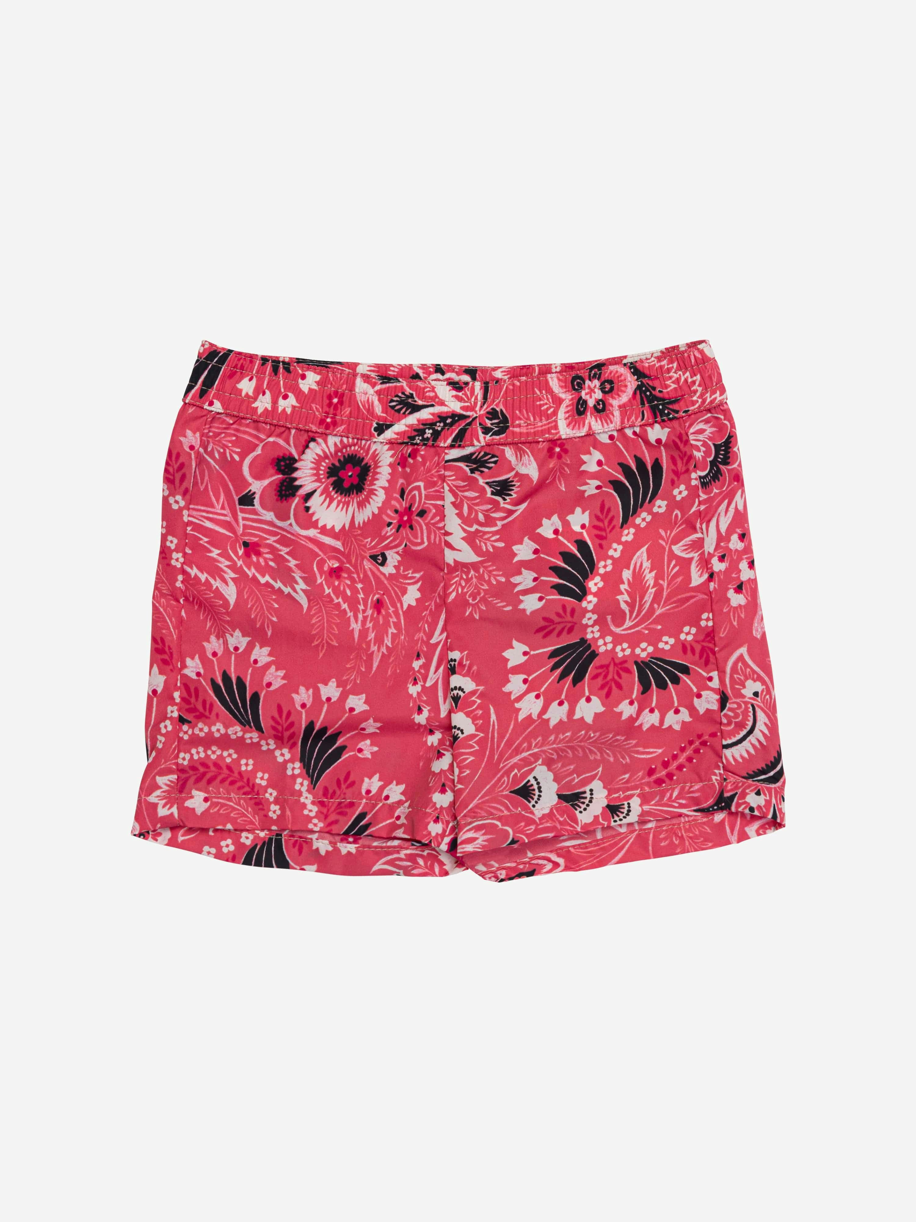 Etro Boys Pink Floral Paisley Swim Shorts In - 14 Yrs