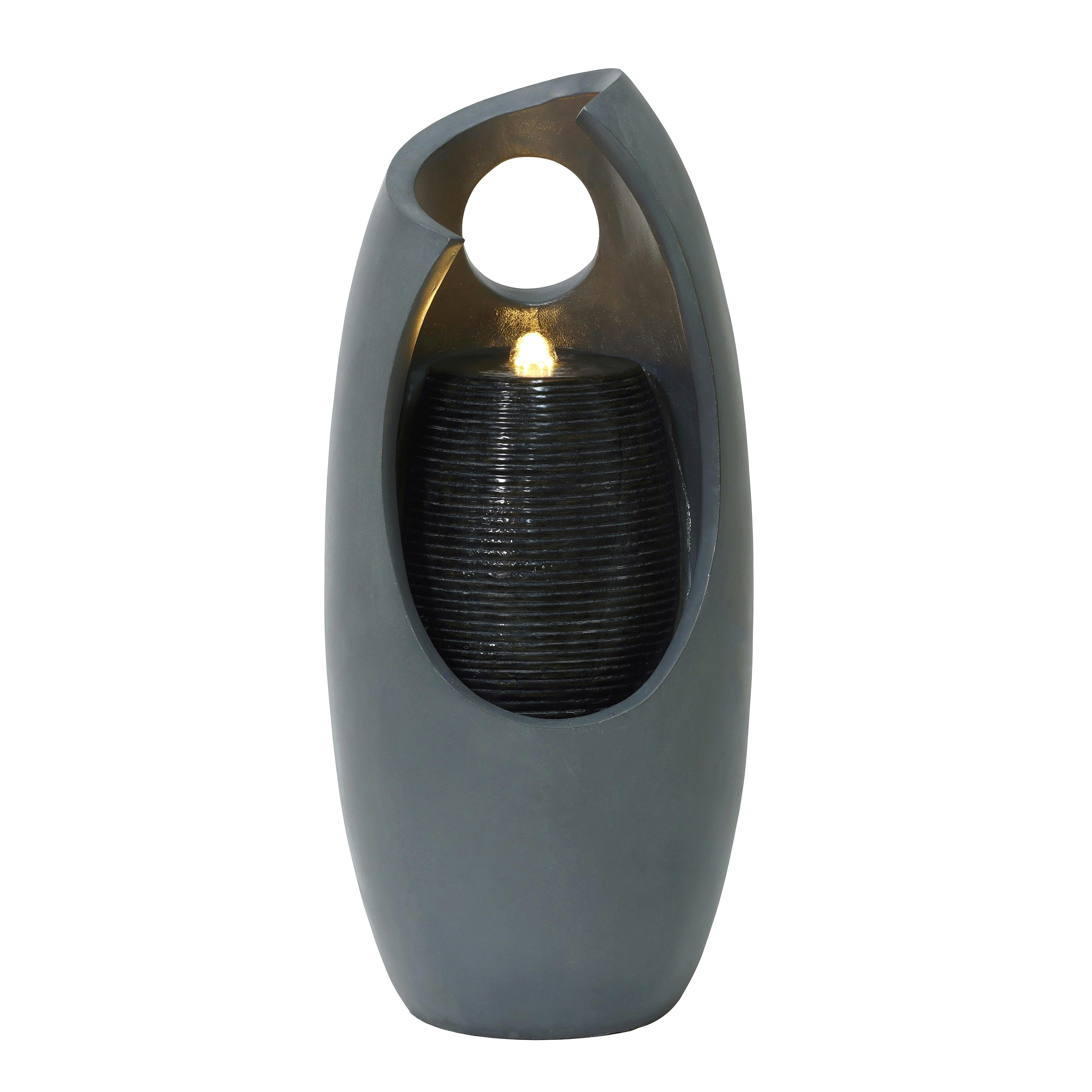 Rackhams Grey/White/Light Electric Water Feature - Radiant Falls