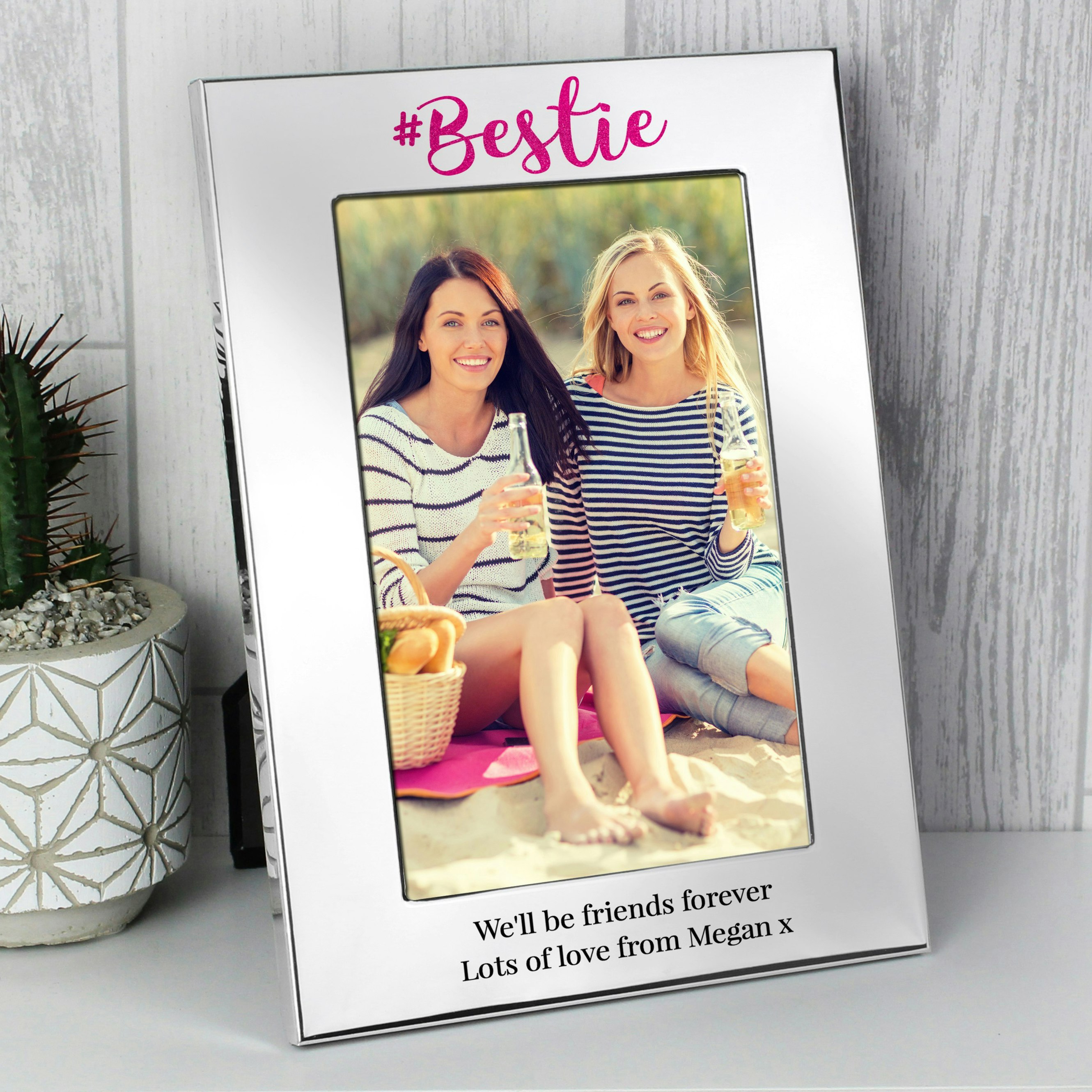 Rackhams Silver Personalised #Bestie 6X4 Photo Frame