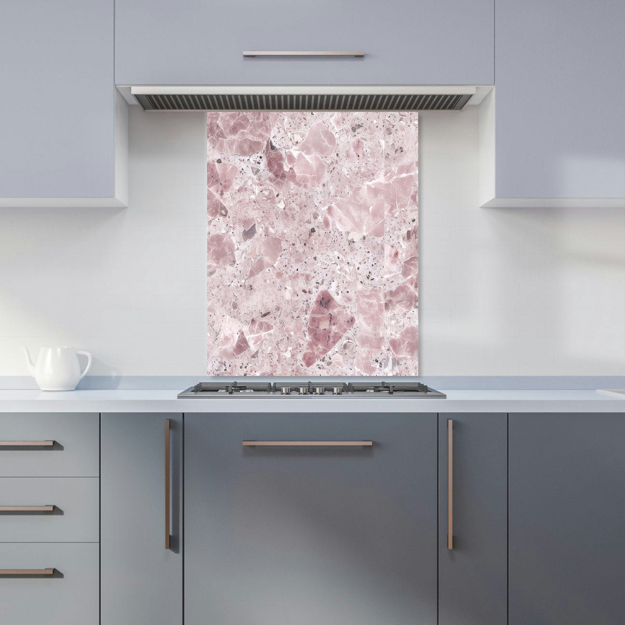 Rackhams Pink - Designer Dusty Quartz Effect Kitchen Splashback - W600mm X H750mm