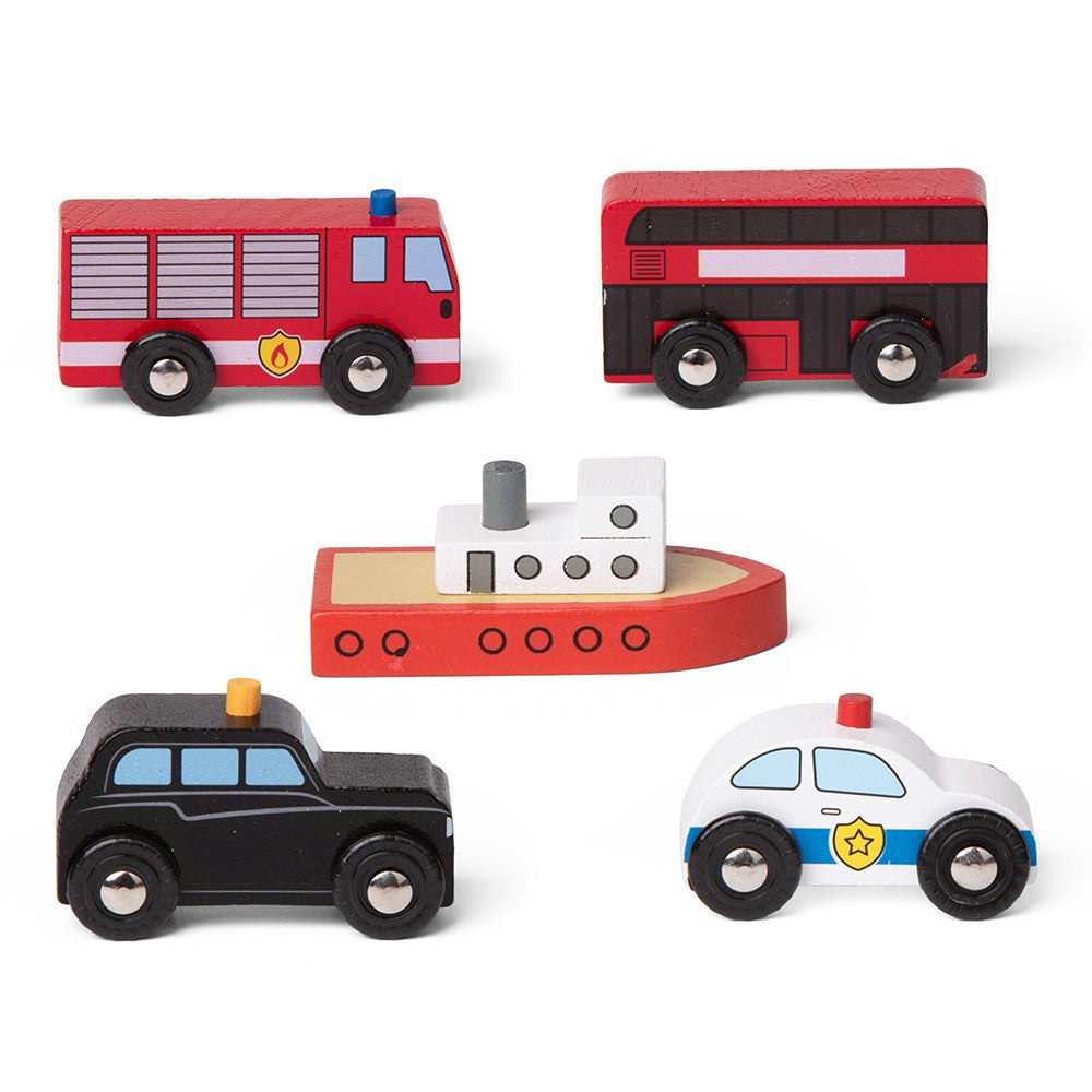 Bigjigs Rail Black/Red City Vehicles