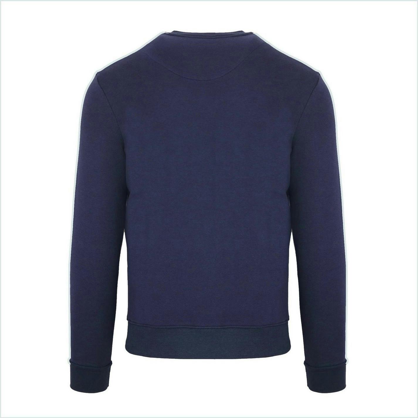 Aquascutum Men's Ribbed Logo Sweatshirt - Navy - Xl - Navy - 100% Mixed