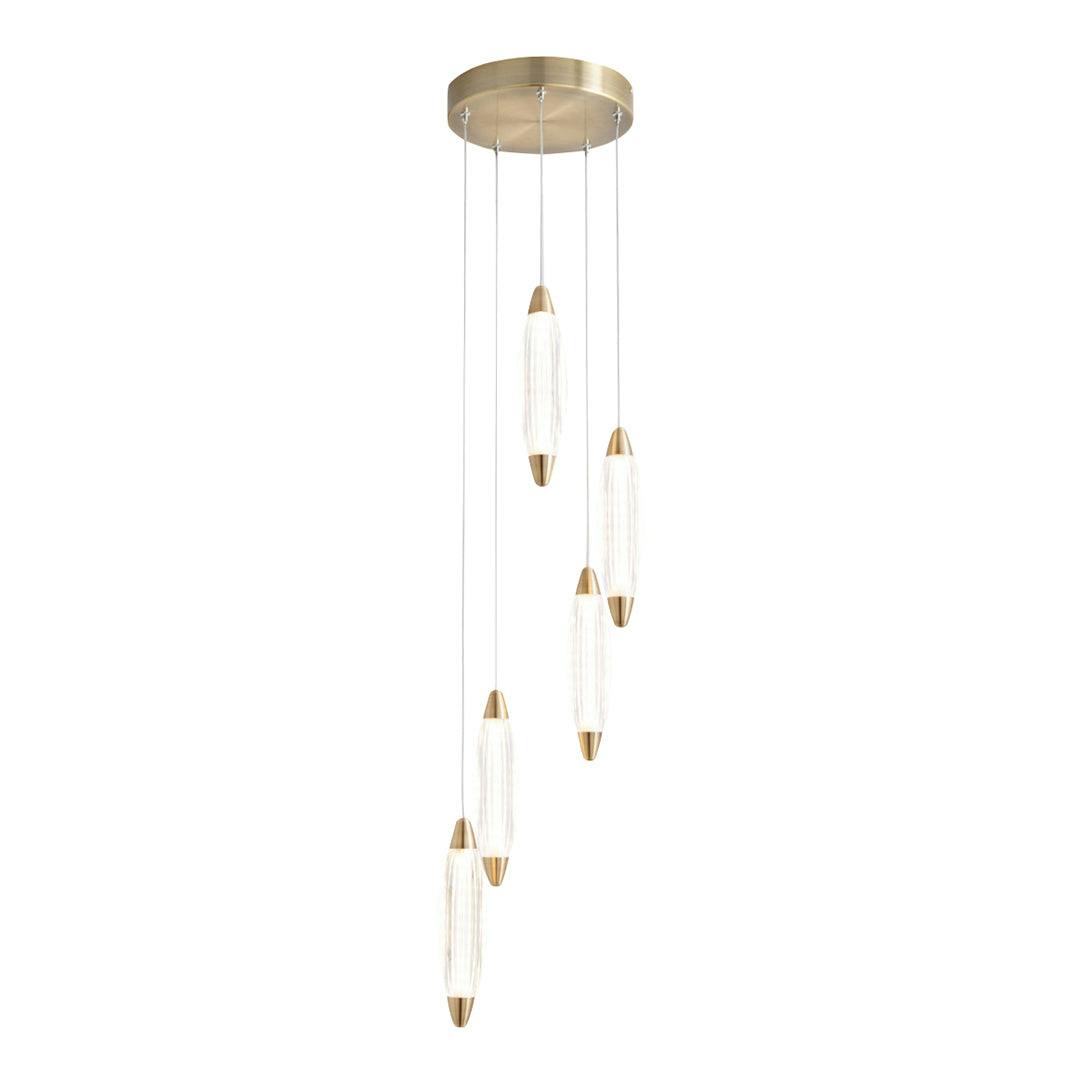 Rackhams Light Nina 5- Led Cascade Antique Brass Pendant