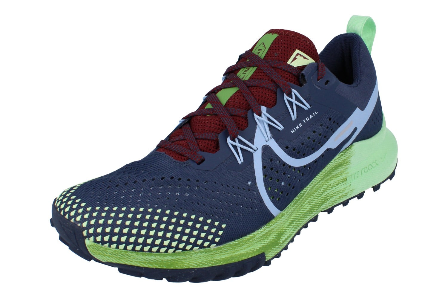 Nike Men's Blue/Light React Pegasus Trail 4 Dj6158 403 - Uk 8.5 | Us 9.5 | Eu 43