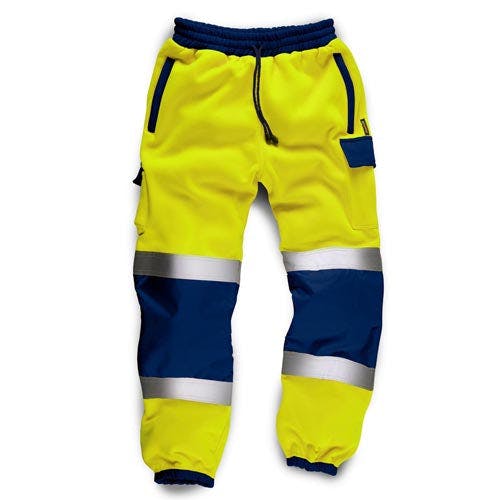 Coolandnew Yellow Standsafe Hv021 / Hv041 Hi Vis Joggers With Cargo Pockets - /Navy - S
