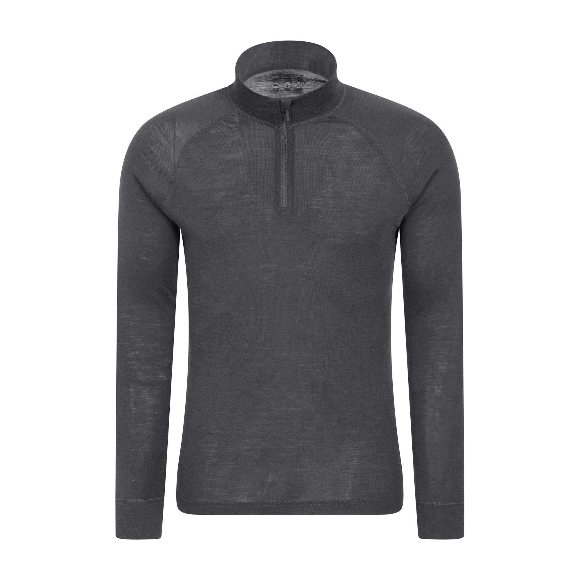 Mountain Warehouse Men's Grey Merino Ii Base Layer Top - M - 80% Merino Wool/20% Polyester